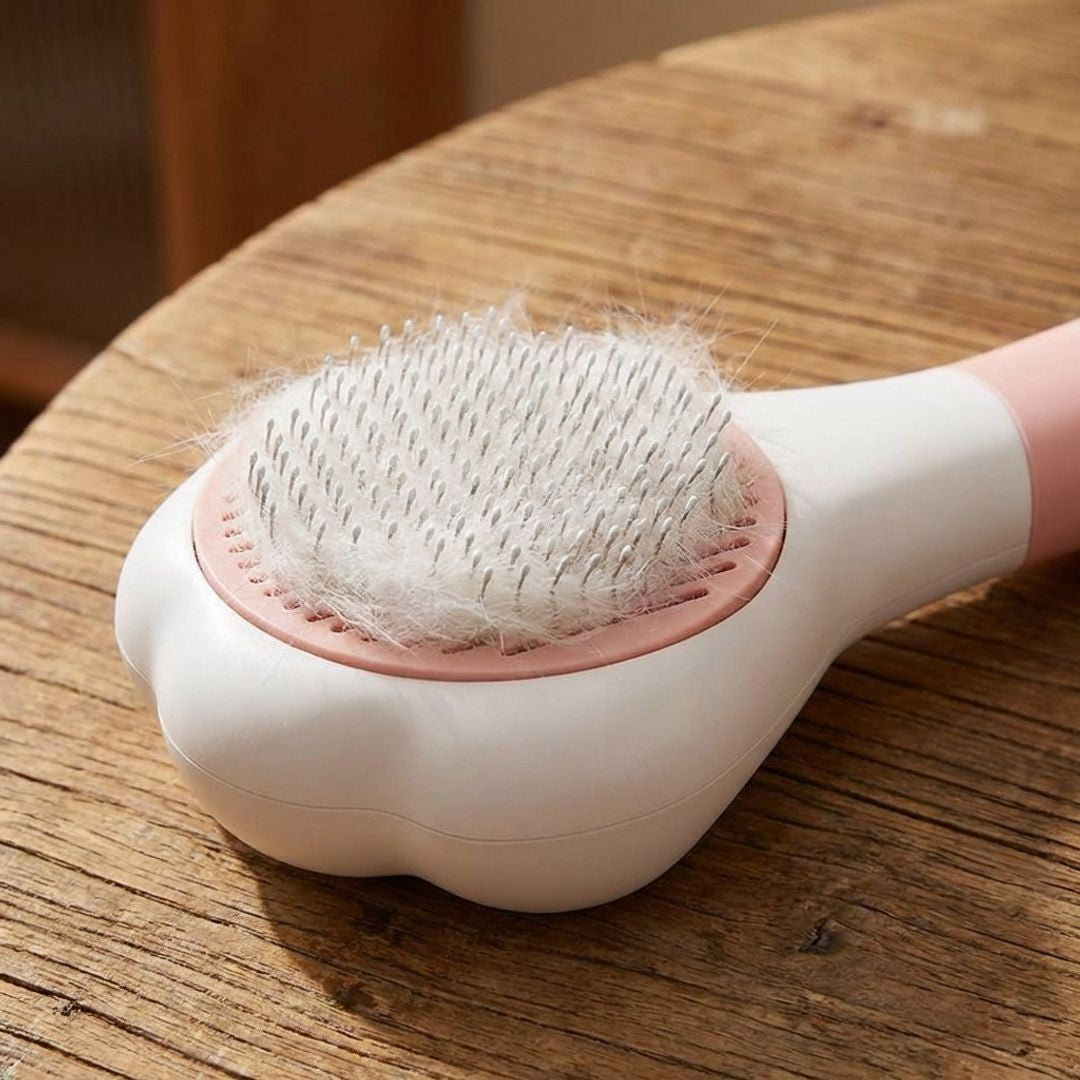 Anna-Kaci Cat Grooming Brush Deshedding Pet Brush with Stainless Steel Pins Cute Paw Design for Cats Dogs