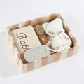 Anna-Kaci Spa Bath Set with Wooden Tray Body Brush Pumice Stone Soft Towel and Bath Sponge