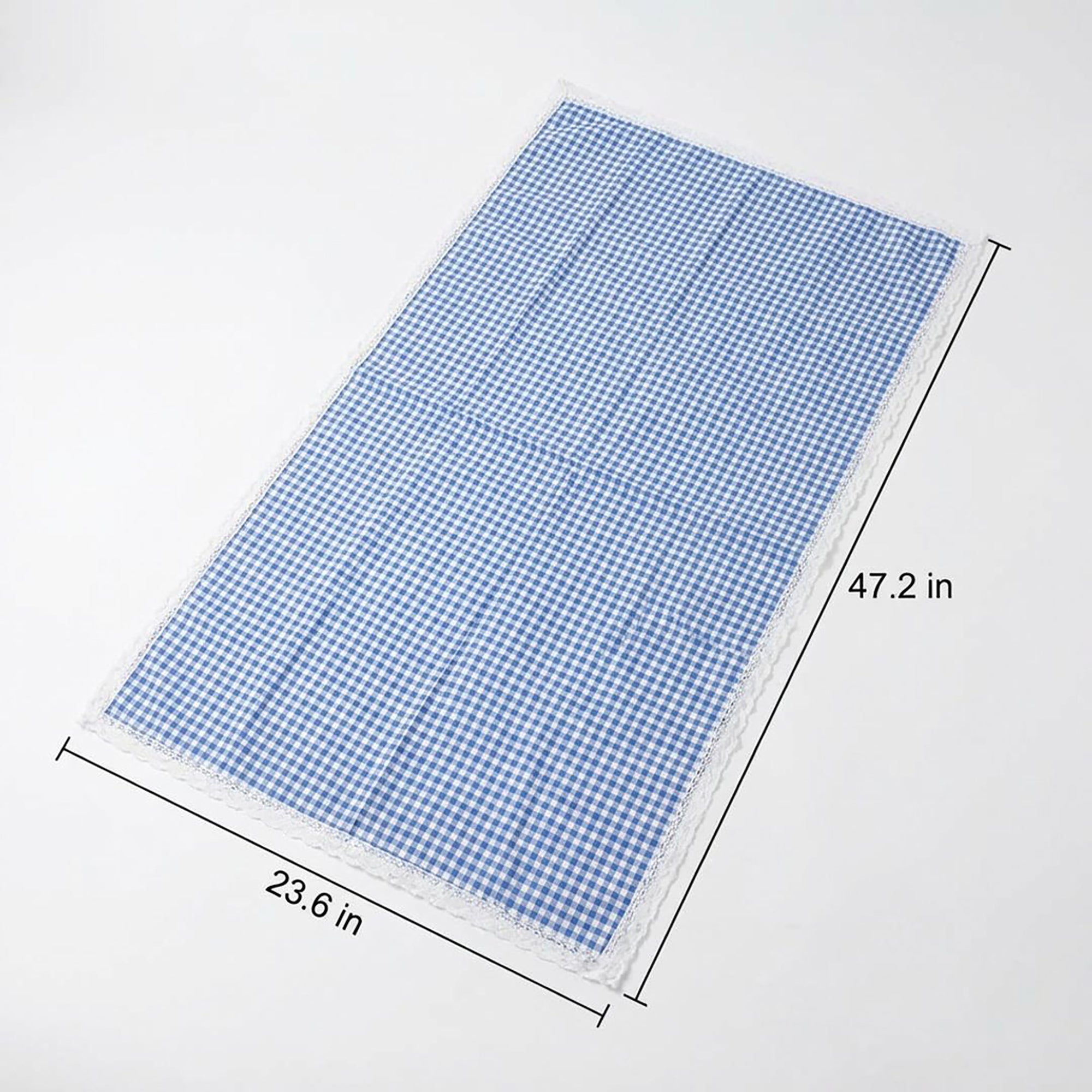 Anna-Kaci Gingham Picnic Blanket Outdoor Picnic Mat with Lace Trim for Park Beach Camping