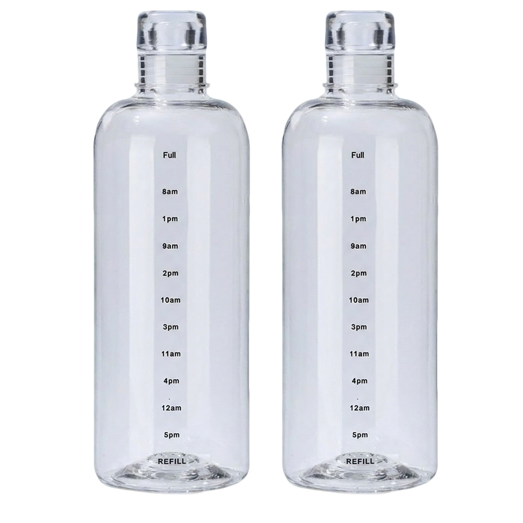 Anna-Kaci 2 Pack Clear Water Bottle Reusable Plastic Drinking Bottle Leakproof Wide Mouth Hydration Bottle
