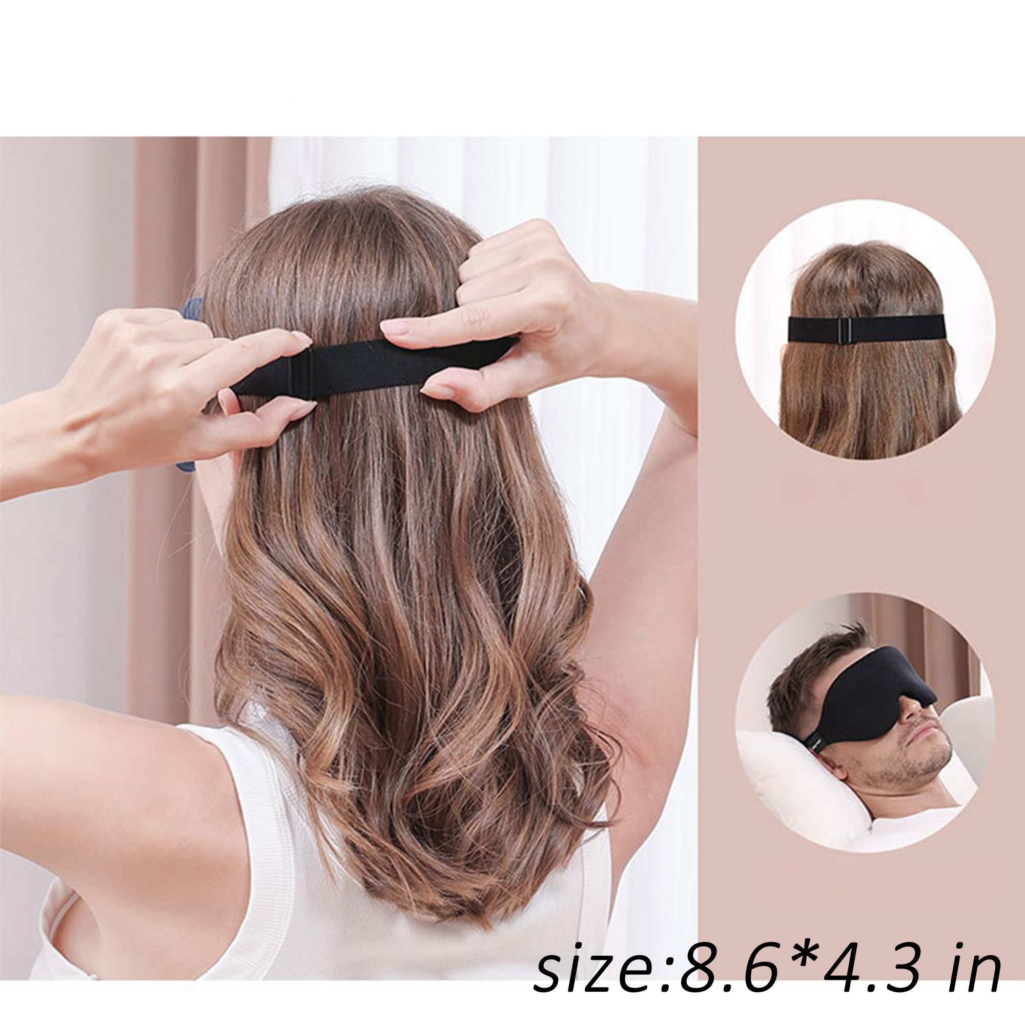 Anna-Kaci 3D Contoured Sleep Eye Mask for Women and Men Adjustable Strap Light Blocking Eye Cover
