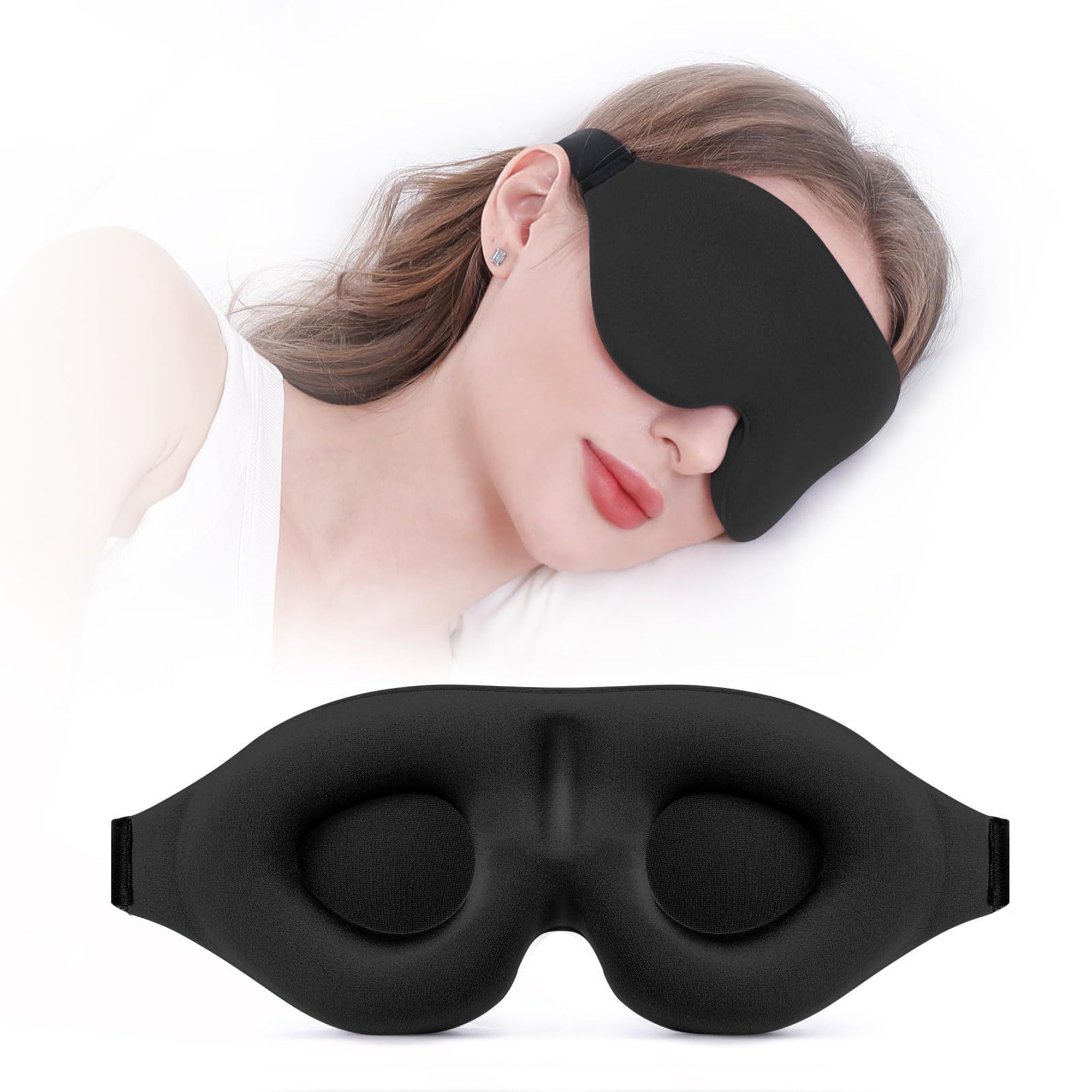 Anna-Kaci 3D Contoured Sleep Eye Mask for Women and Men Adjustable Strap Light Blocking Eye Cover