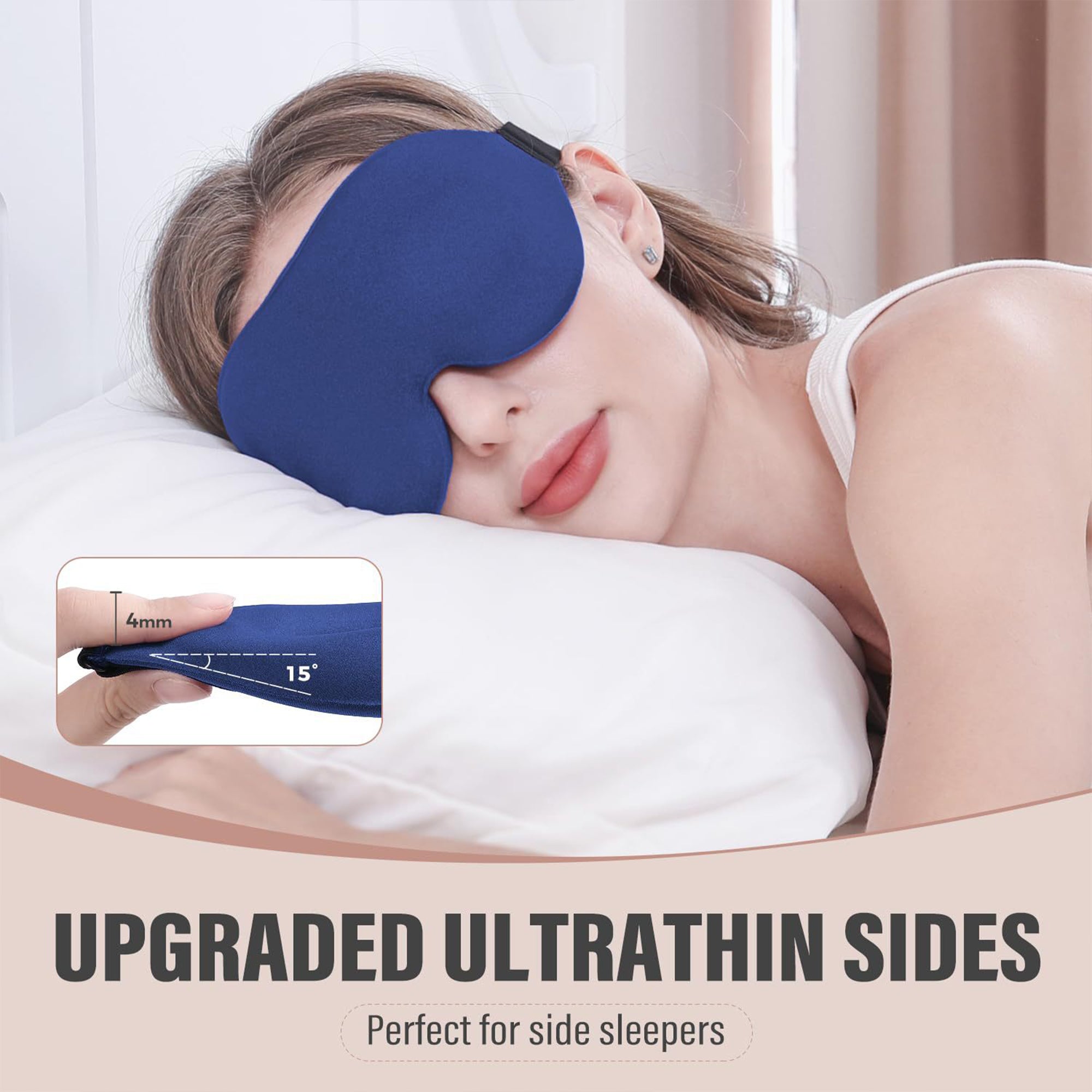 Anna-Kaci 3D Contoured Sleep Eye Mask for Women and Men Adjustable Strap Light Blocking Eye Cover
