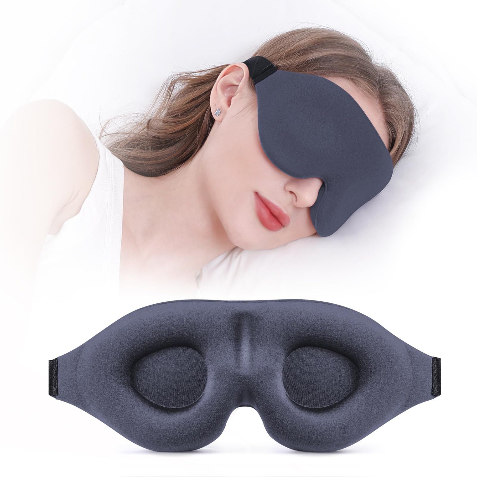 Anna-Kaci 3D Contoured Sleep Eye Mask for Women and Men Adjustable Strap Light Blocking Eye Cover