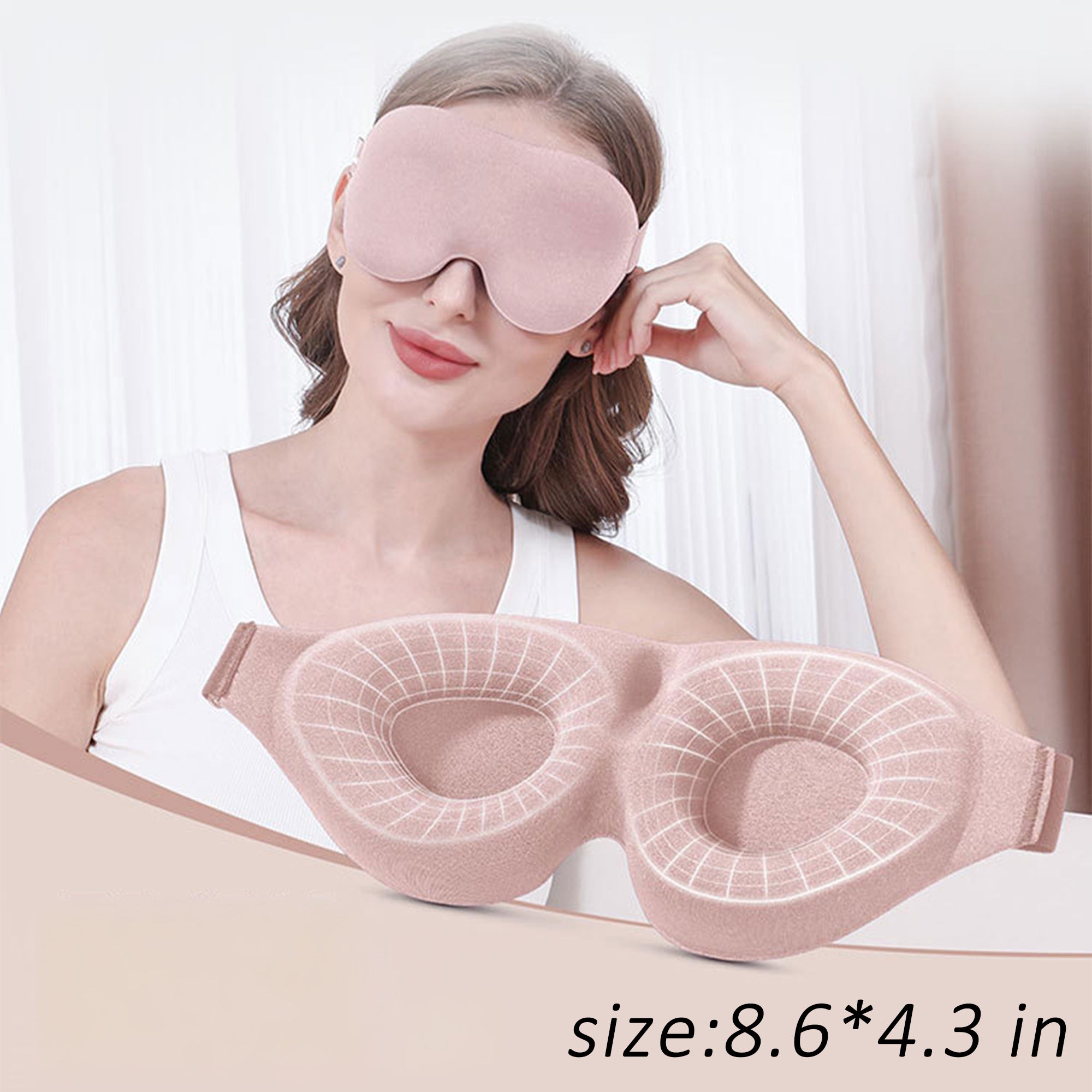Anna-Kaci 3D Contoured Sleep Eye Mask for Women and Men Adjustable Strap Light Blocking Eye Cover