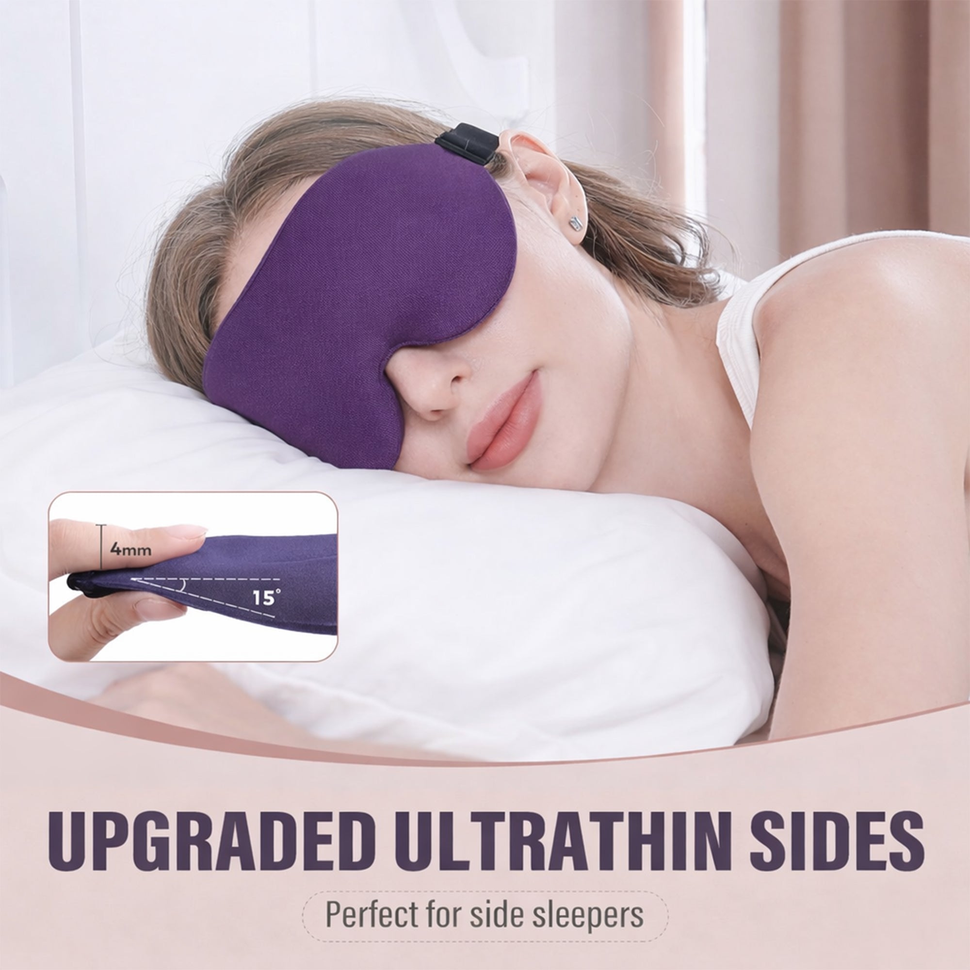 Anna-Kaci 3D Contoured Sleep Eye Mask for Women and Men Adjustable Strap Light Blocking Eye Cover