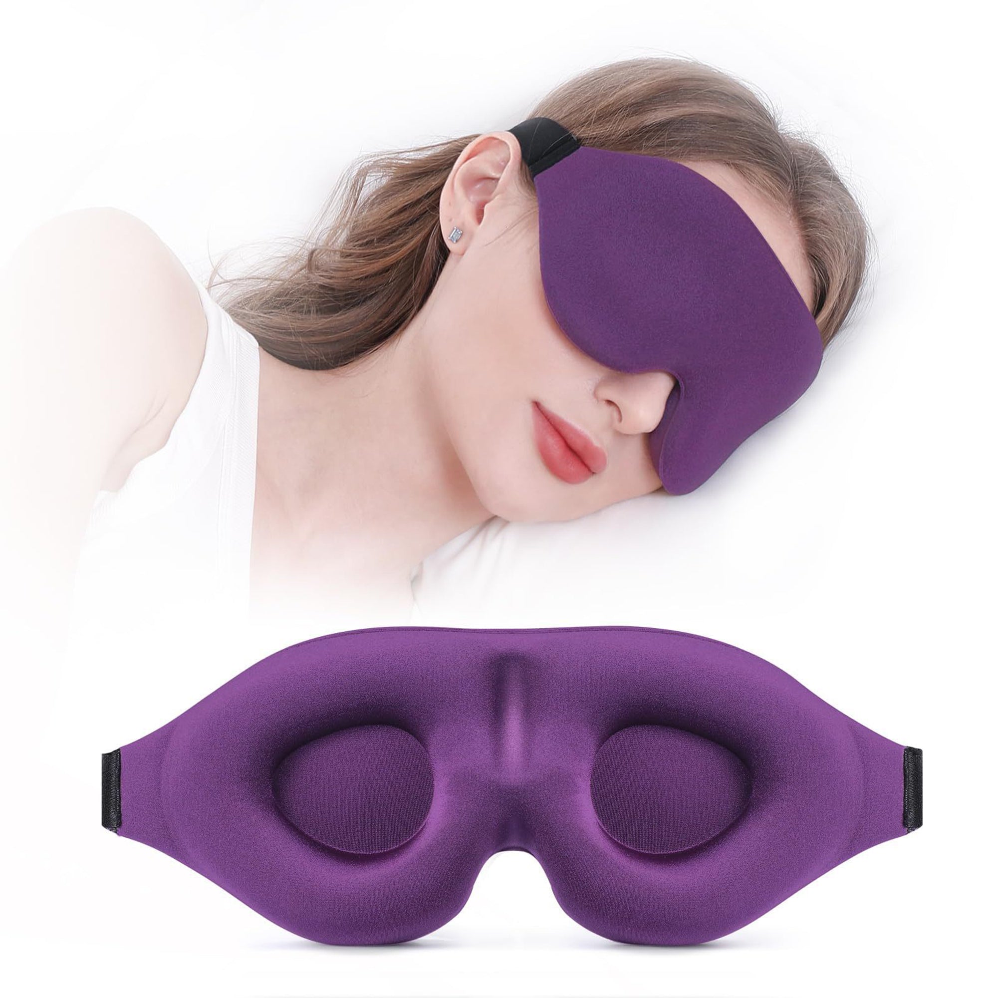 Anna-Kaci 3D Contoured Sleep Eye Mask for Women and Men Adjustable Strap Light Blocking Eye Cover