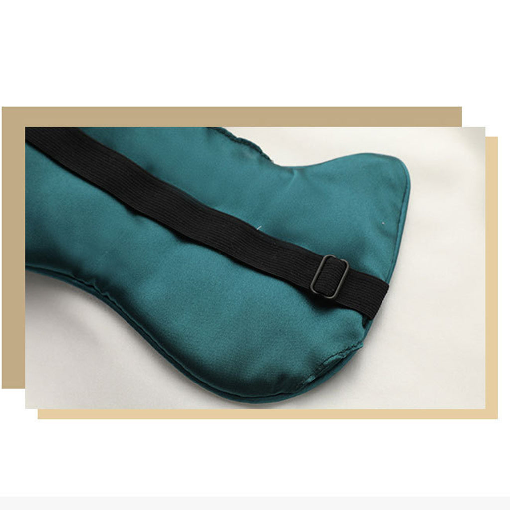 Anna-Kaci Cat Embroidered Silk Sleep Mask Adjustable Strap Soft Eye Mask for Travel Nap Night Sleep Light