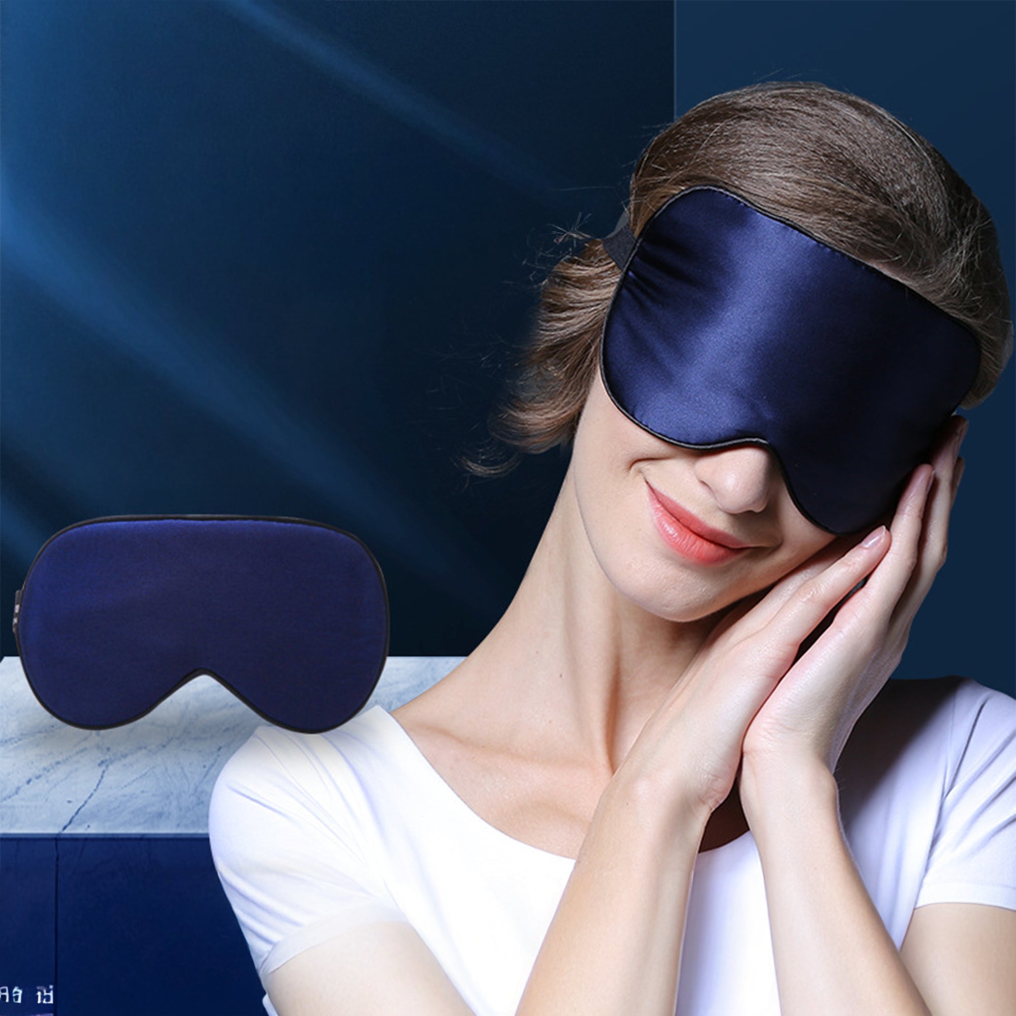 Anna-Kaci Silk Sleep Mask Soft Eye Mask Adjustable Strap Light Blocking Sleeping Eye Cover for Night Sleep
