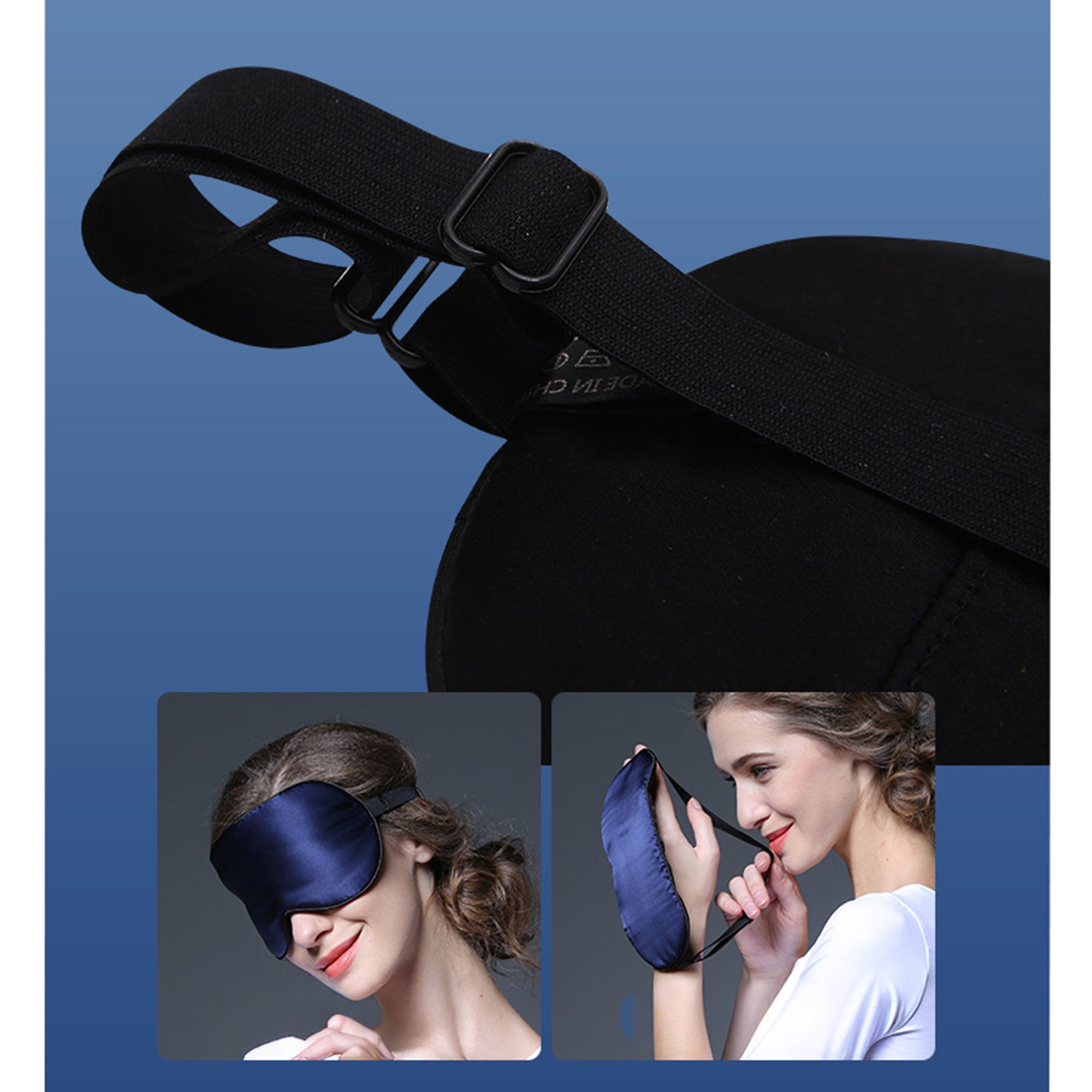 Anna-Kaci Silk Sleep Mask Soft Eye Mask Adjustable Strap Light Blocking Sleeping Eye Cover for Night Sleep