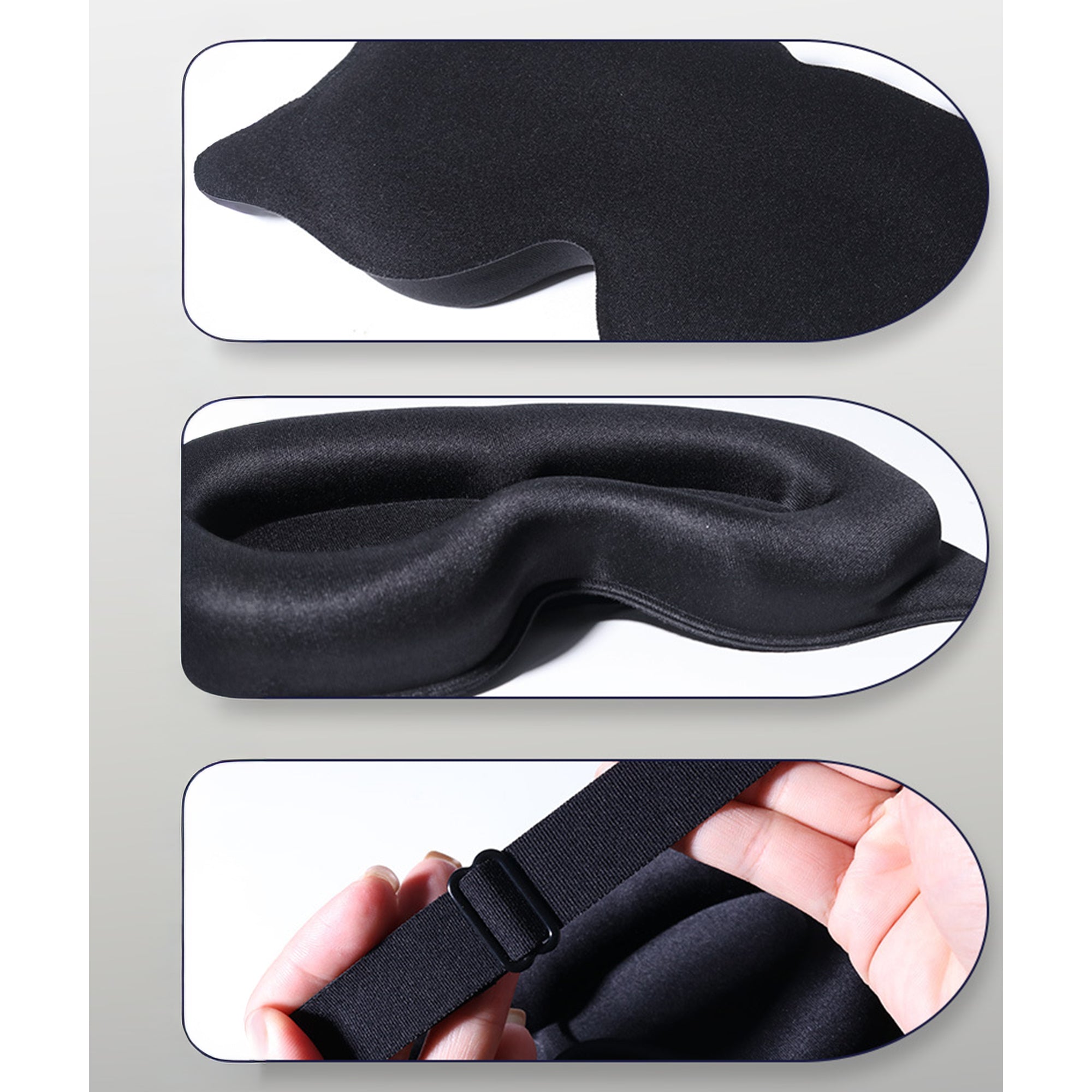 Anna-Kaci Contoured Sleep Mask Light Blocking Eye Mask Adjustable Strap Eye Cover for Travel Nap Night Sleep