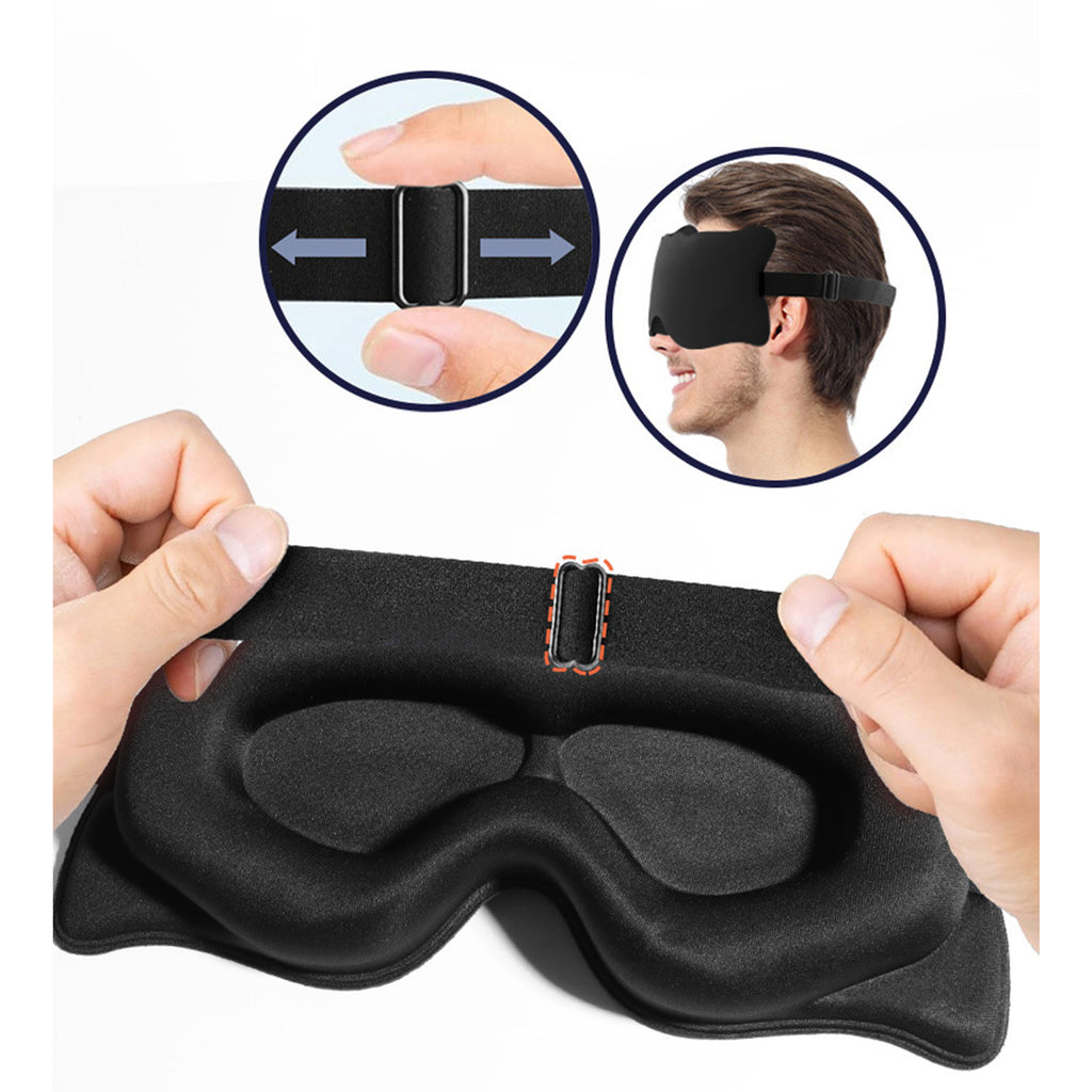 Anna-Kaci Contoured Sleep Mask Light Blocking Eye Mask Adjustable Strap Eye Cover for Travel Nap Night Sleep