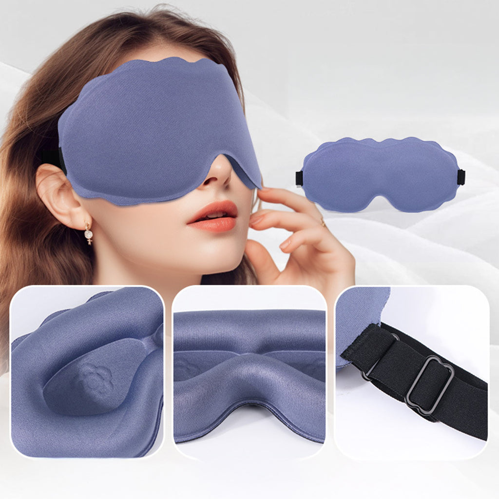 Anna-Kaci 3D Contoured Sleep Mask Light Blocking Eye Mask Adjustable Strap Soft Eye Cover for Travel Sleep