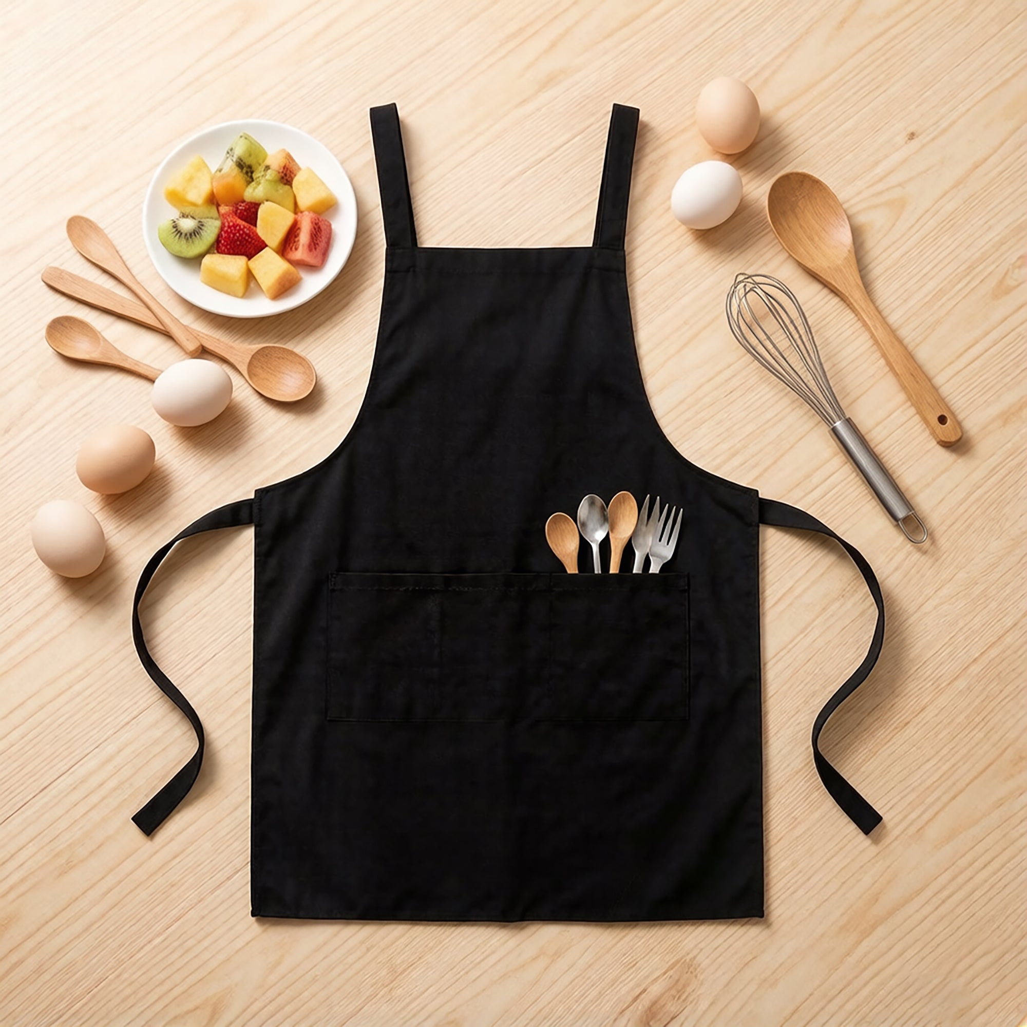 Anna-Kaci Adjustable Kitchen Apron with Front Pockets Durable Cooking Apron for Baking Cleaning Gardening