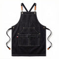 Anna-Kaci Cotton Kitchen Apron with Adjustable Cross Back Straps Multi Pocket Cooking Apron