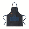 Anna-Kaci Denim Kitchen Apron with Adjustable Neck Strap Multi Pocket Work Apron for Cooking Baking Barista