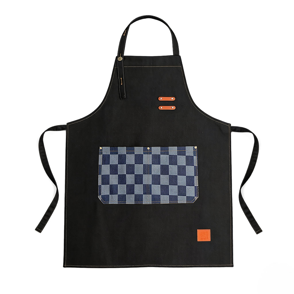 Anna-Kaci Denim Kitchen Apron with Adjustable Neck Strap Multi Pocket Work Apron for Cooking Baking Barista