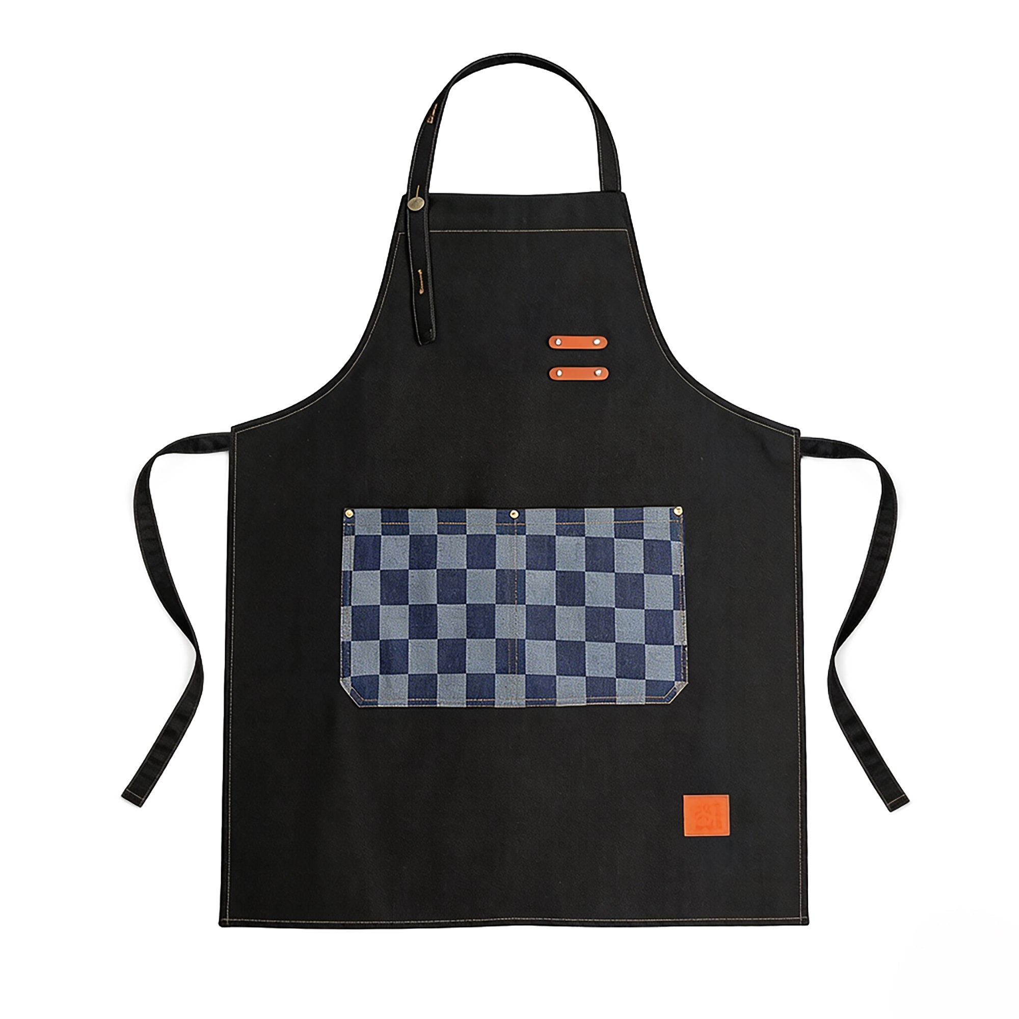 Anna-Kaci Denim Kitchen Apron with Adjustable Neck Strap Multi Pocket Work Apron for Cooking Baking Barista