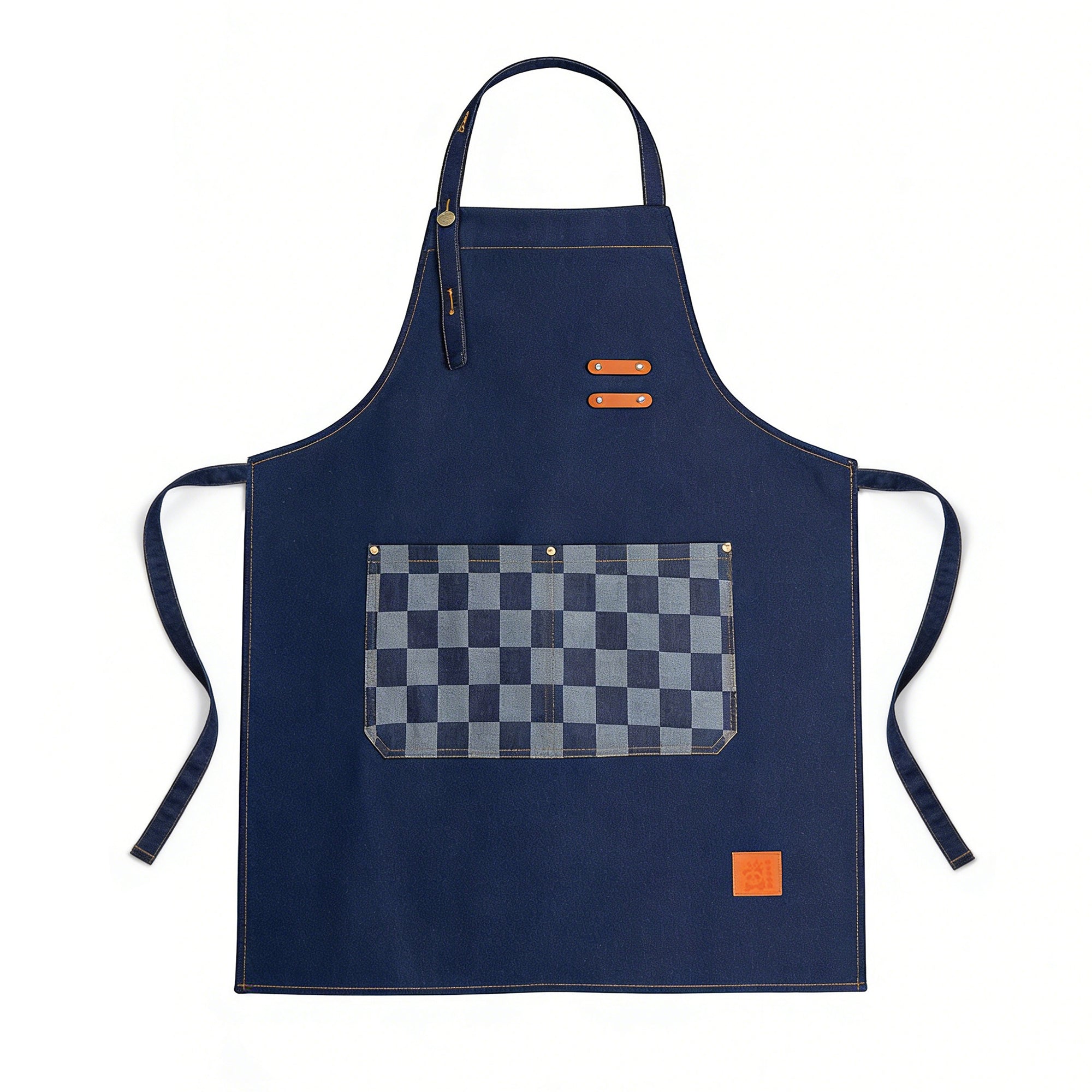 Anna-Kaci Denim Kitchen Apron with Adjustable Neck Strap Multi Pocket Work Apron for Cooking Baking Barista