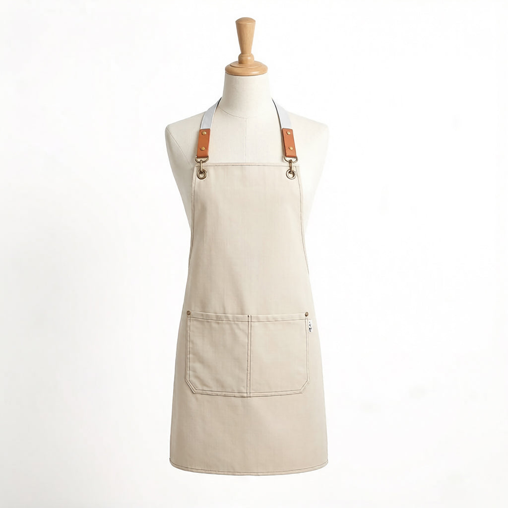 Anna-Kaci Canvas Utility Apron with Straps Cross Back Design for Kitchen Cafe and Artisan Work
