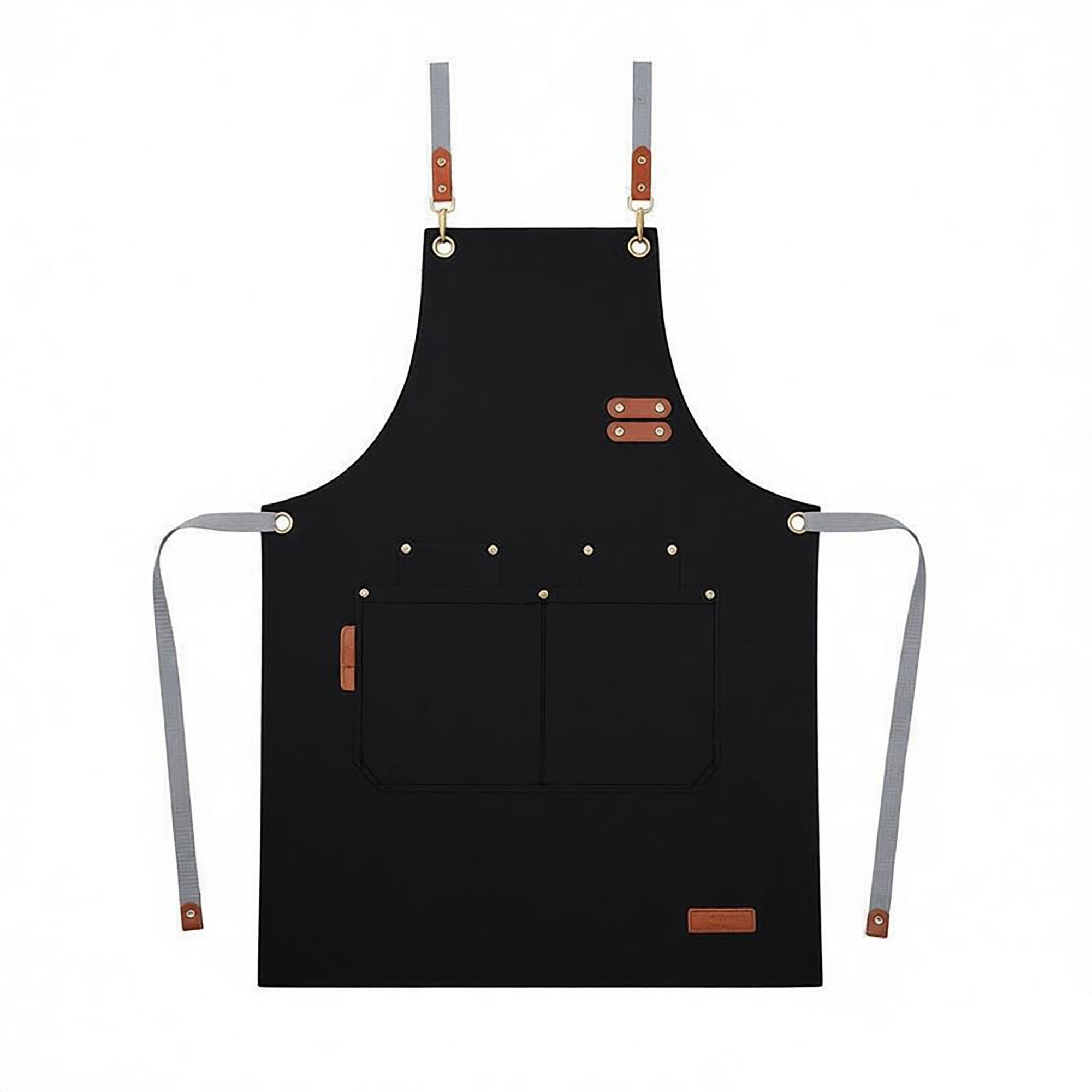 Anna-Kaci Canvas Work Apron with Multi Pocket Kitchen Apron for Cooking Baking Cleaning Gardening