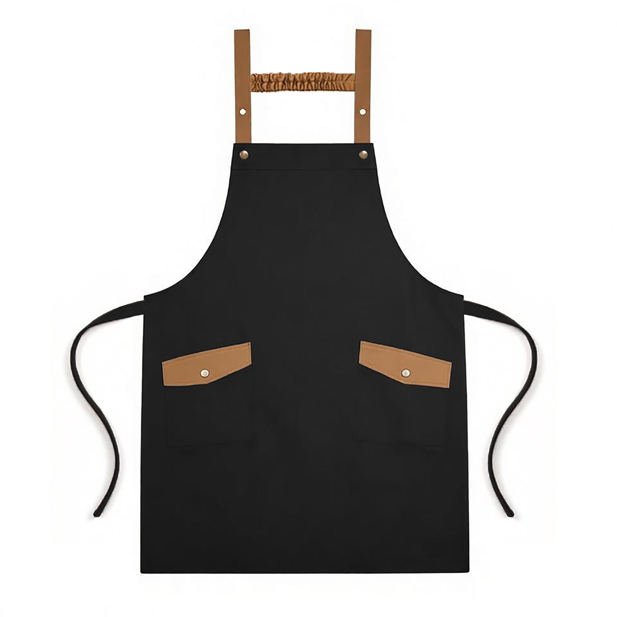 Anna-Kaci Canvas Kitchen Apron with Adjustable Shoulder Straps Multi Pocket Work Apron for Cooking Cleaning