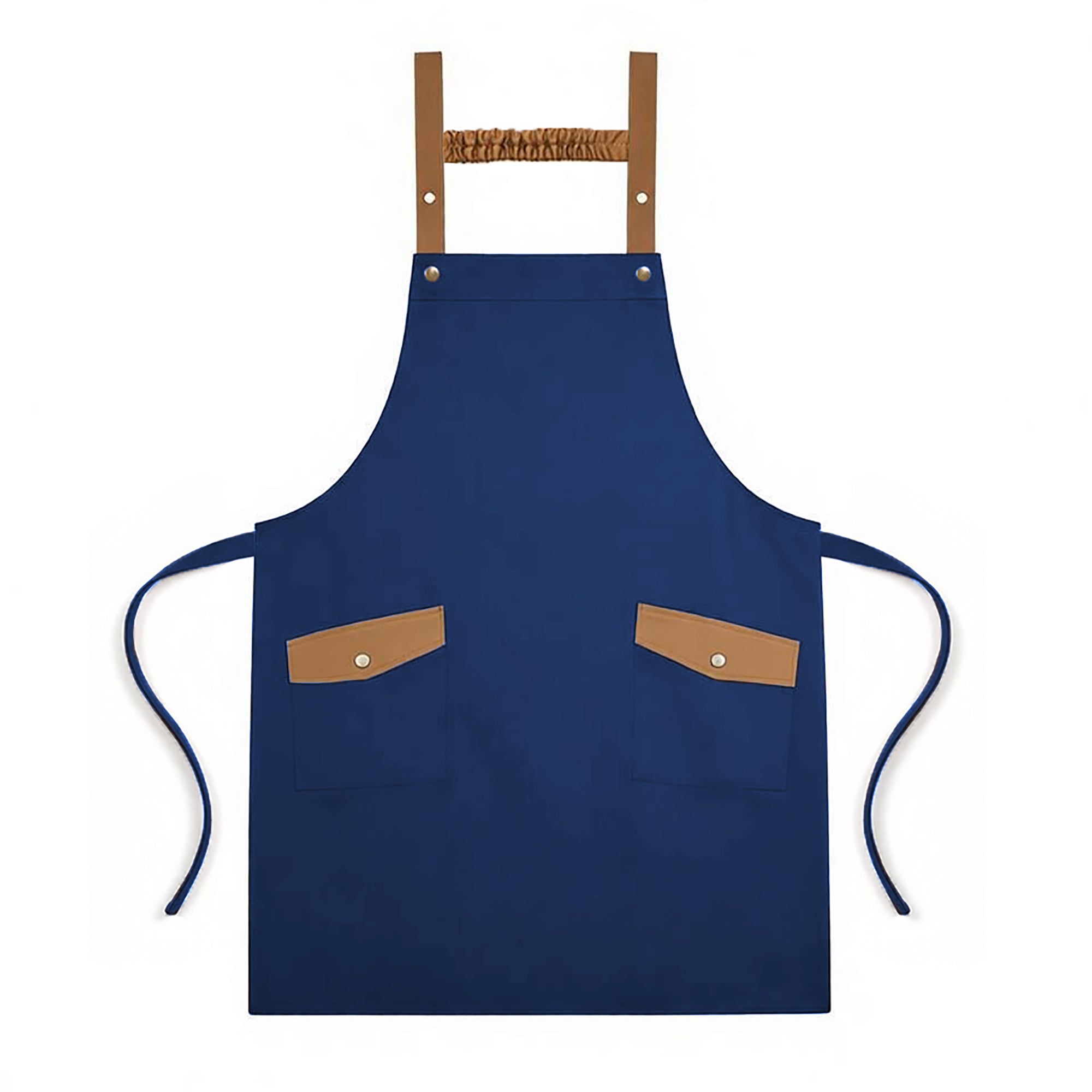 Anna-Kaci Canvas Kitchen Apron with Adjustable Shoulder Straps Multi Pocket Work Apron for Cooking Cleaning