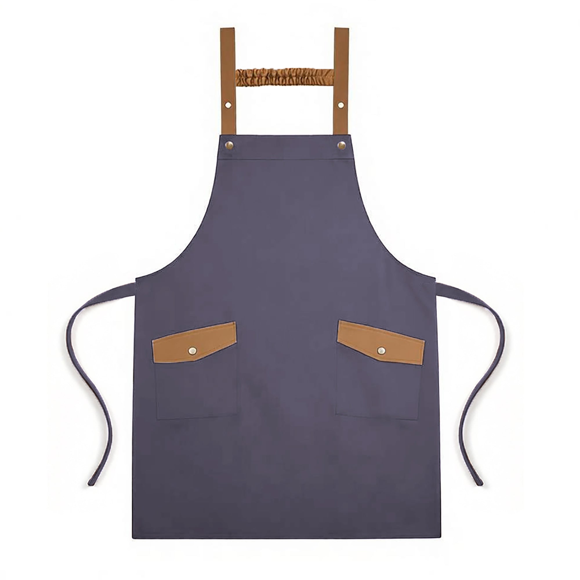 Anna-Kaci Canvas Kitchen Apron with Adjustable Shoulder Straps Multi Pocket Work Apron for Cooking Cleaning