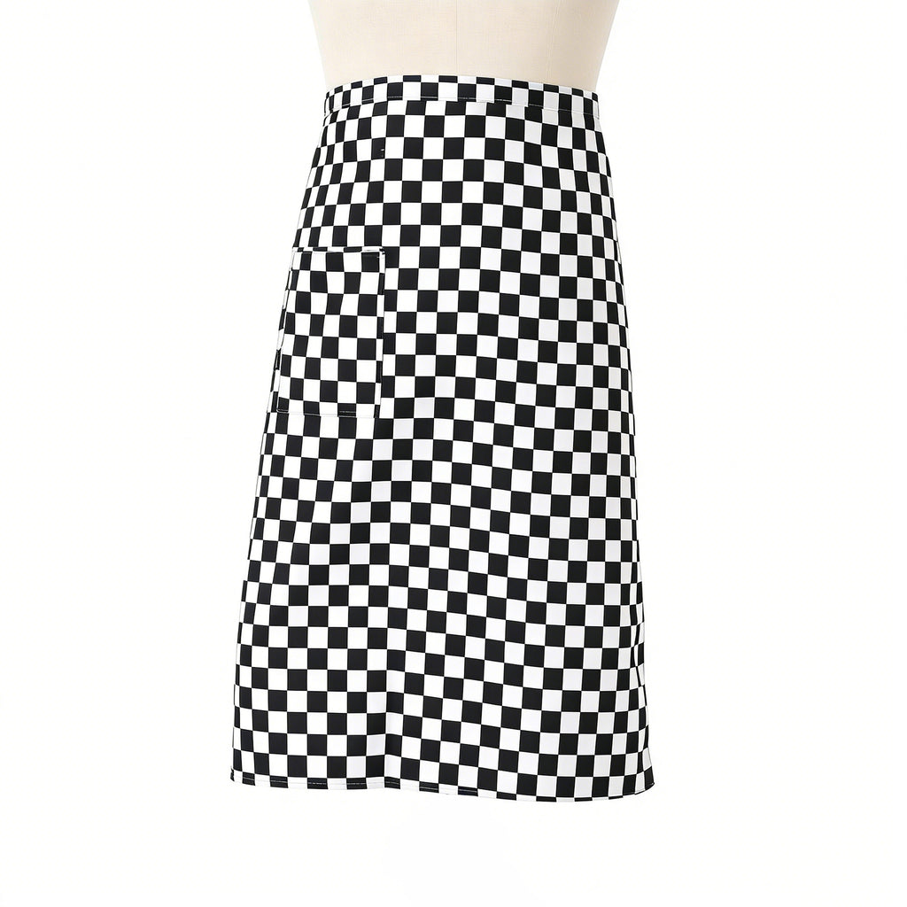 Anna-Kaci Checkered Waist Apron with Front Pocket Half Apron for Cooking Baking Serving Cleaning