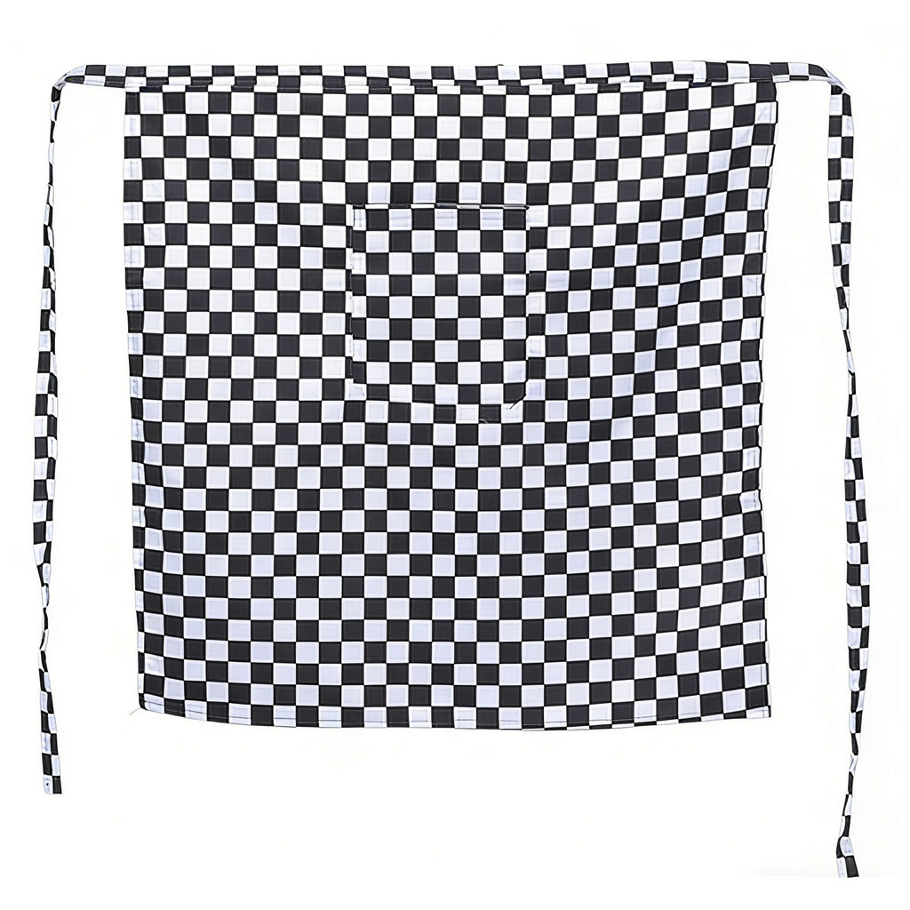Anna-Kaci Checkered Waist Apron with Front Pocket Half Apron for Cooking Baking Serving Cleaning