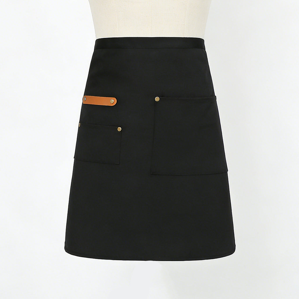 Anna-Kaci Waist Apron with Multiple Pockets Adjustable Tie Straps Half Apron for Cooking Serving Barista