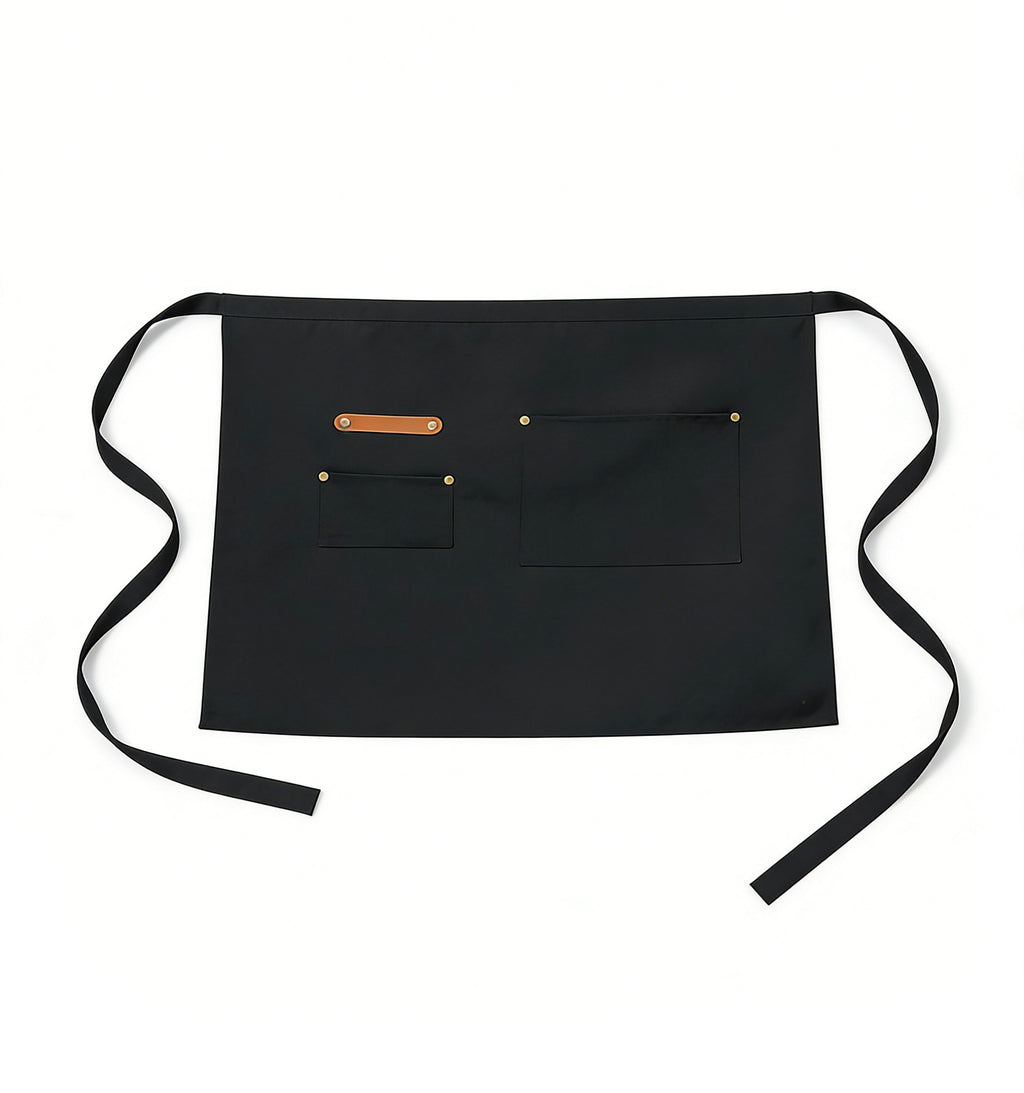 Anna-Kaci Waist Apron with Multiple Pockets Adjustable Tie Straps Half Apron for Cooking Serving Barista