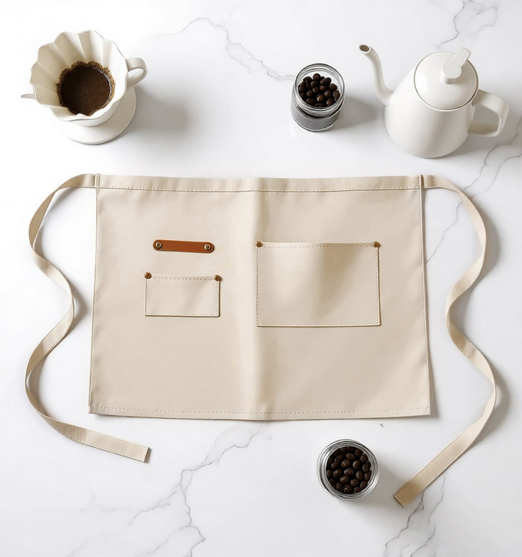 Anna-Kaci Waist Apron with Multiple Pockets Adjustable Tie Straps Half Apron for Cooking Serving Barista
