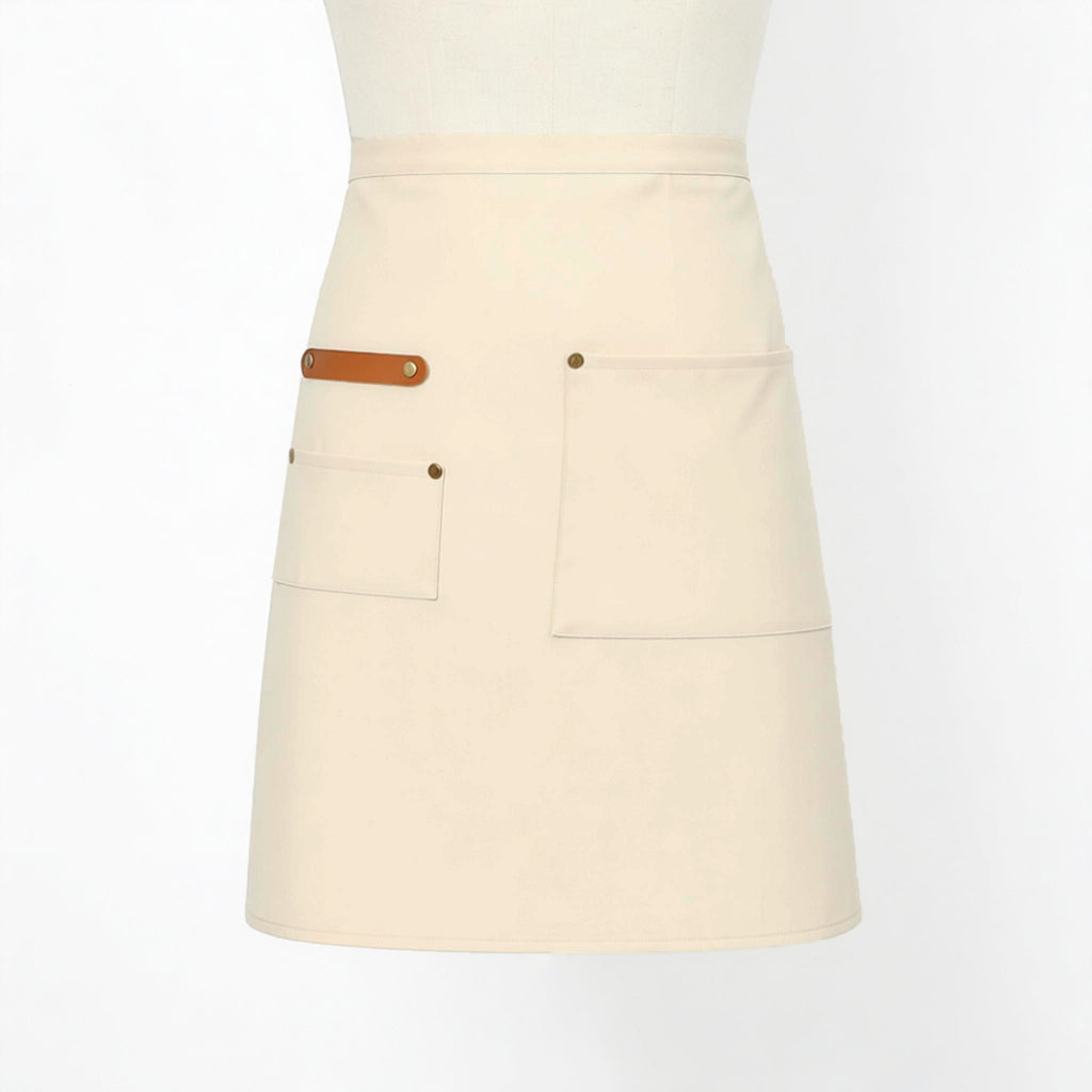 Anna-Kaci Waist Apron with Multiple Pockets Adjustable Tie Straps Half Apron for Cooking Serving Barista