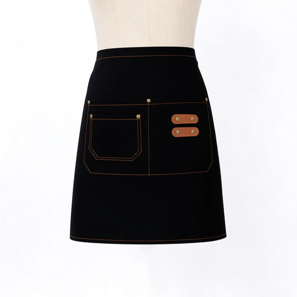 Anna-Kaci Waist Apron with Multi Pocket Storage Adjustable Tie Straps Half Apron for Kitchen Cooking Work