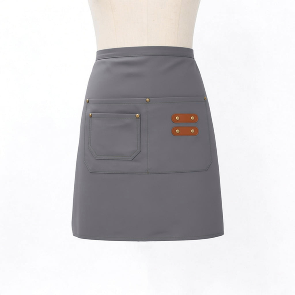 Anna-Kaci Waist Apron with Multi Pocket Storage Adjustable Tie Straps Half Apron for Kitchen Cooking Work