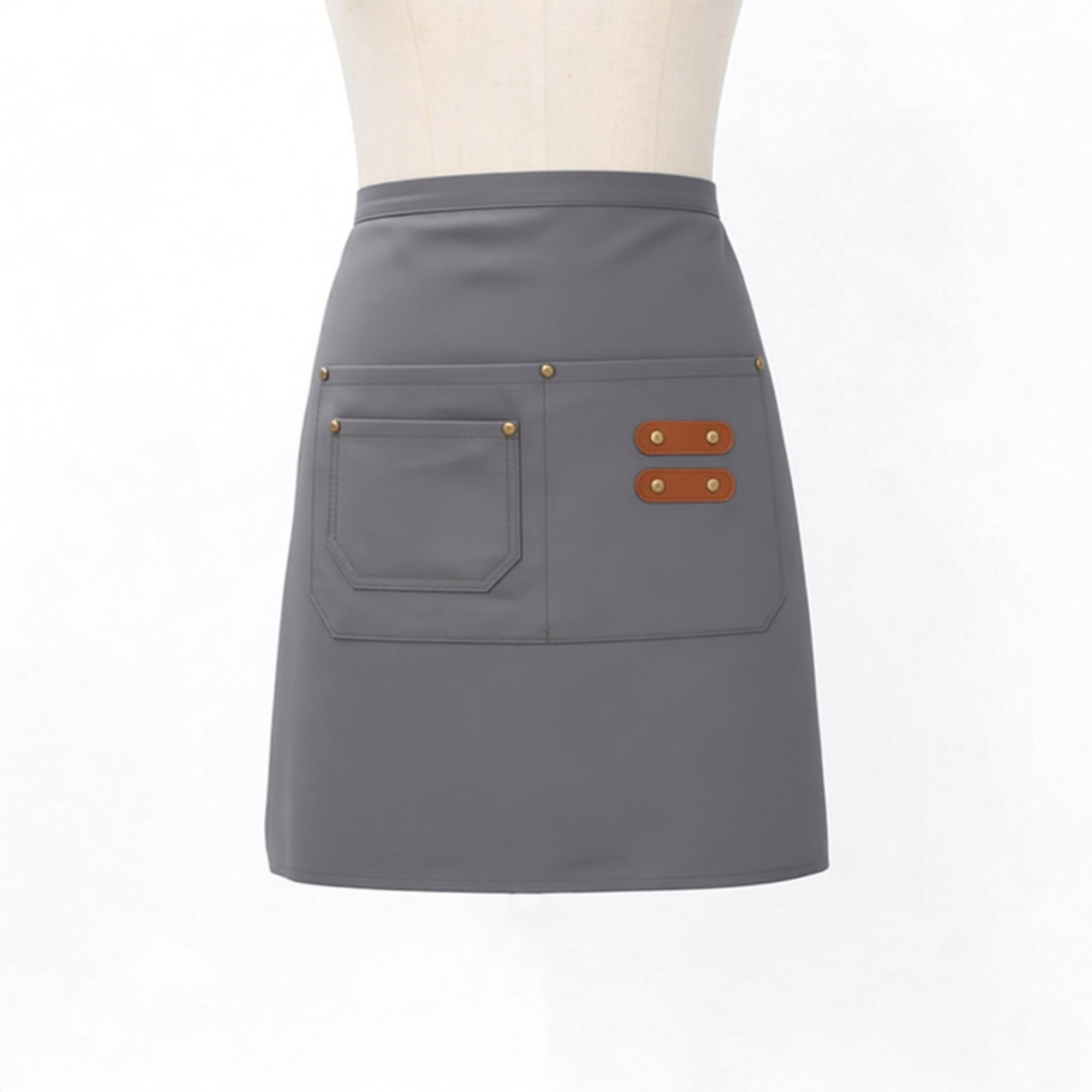 Anna-Kaci Waist Apron with Multi Pocket Storage Adjustable Tie Straps Half Apron for Kitchen Cooking Work