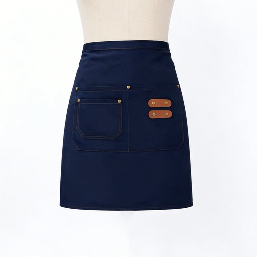 Anna-Kaci Waist Apron with Multi Pocket Storage Adjustable Tie Straps Half Apron for Kitchen Cooking Work