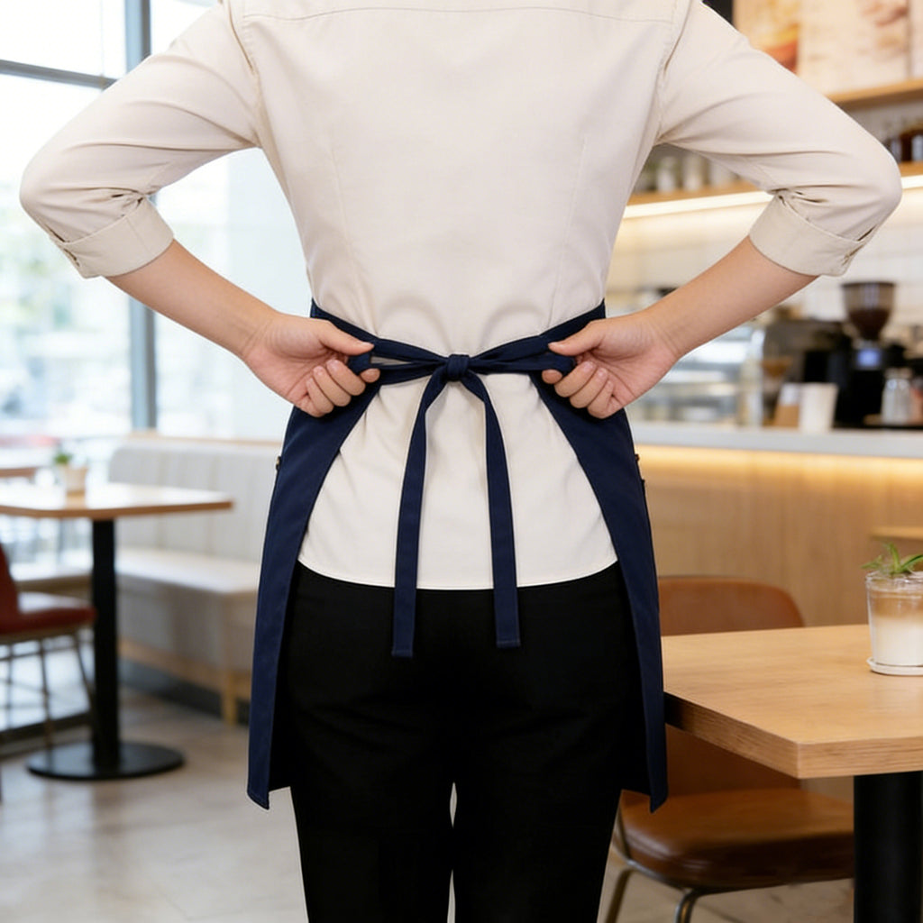 Anna-Kaci Waist Apron with Multi Pocket Storage Adjustable Tie Straps Half Apron for Kitchen Cooking Work