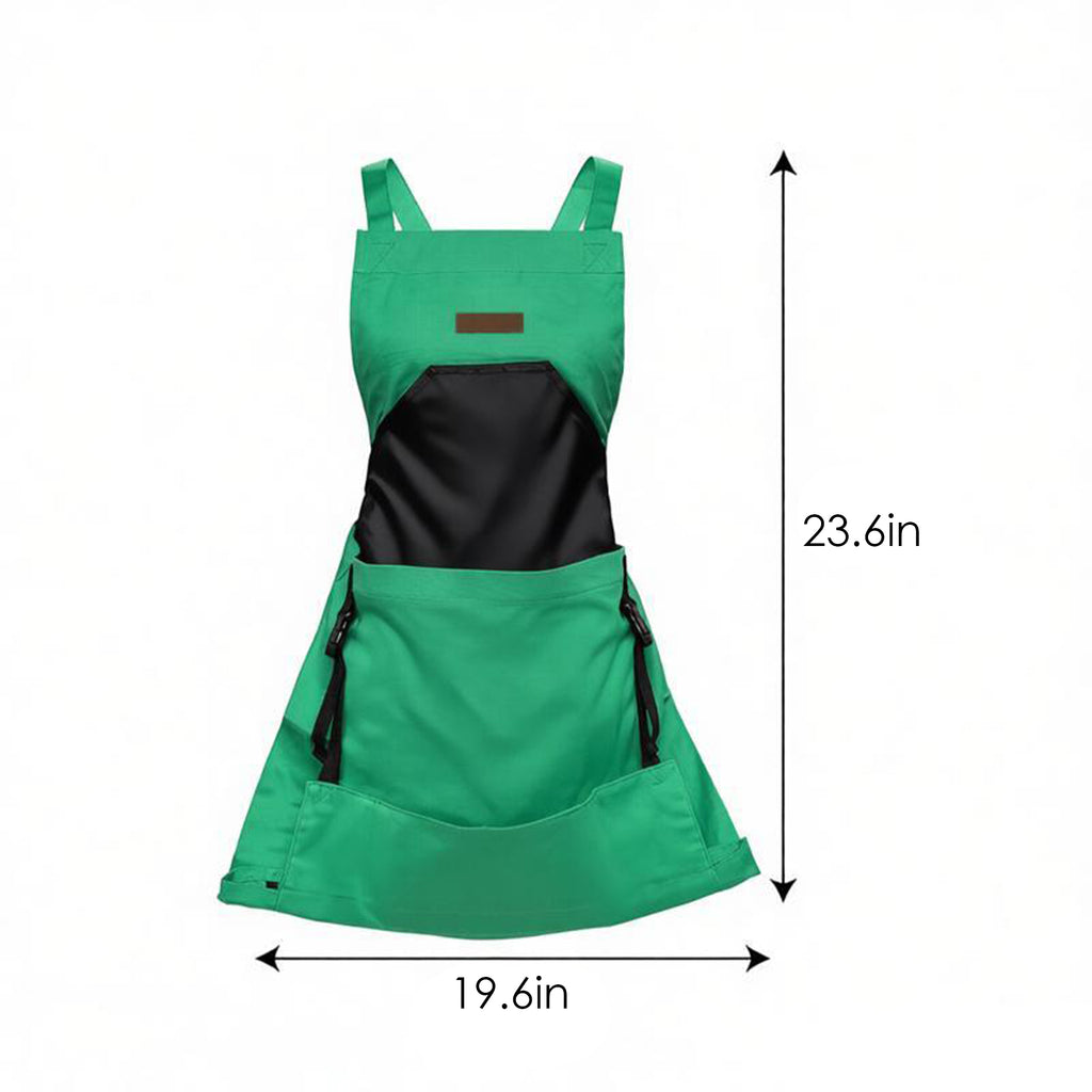 Anna-Kaci Full Coverage Gardening Apron with Large Harvest Pocket Oxford Fabric Apron for Yard Fruit Picking