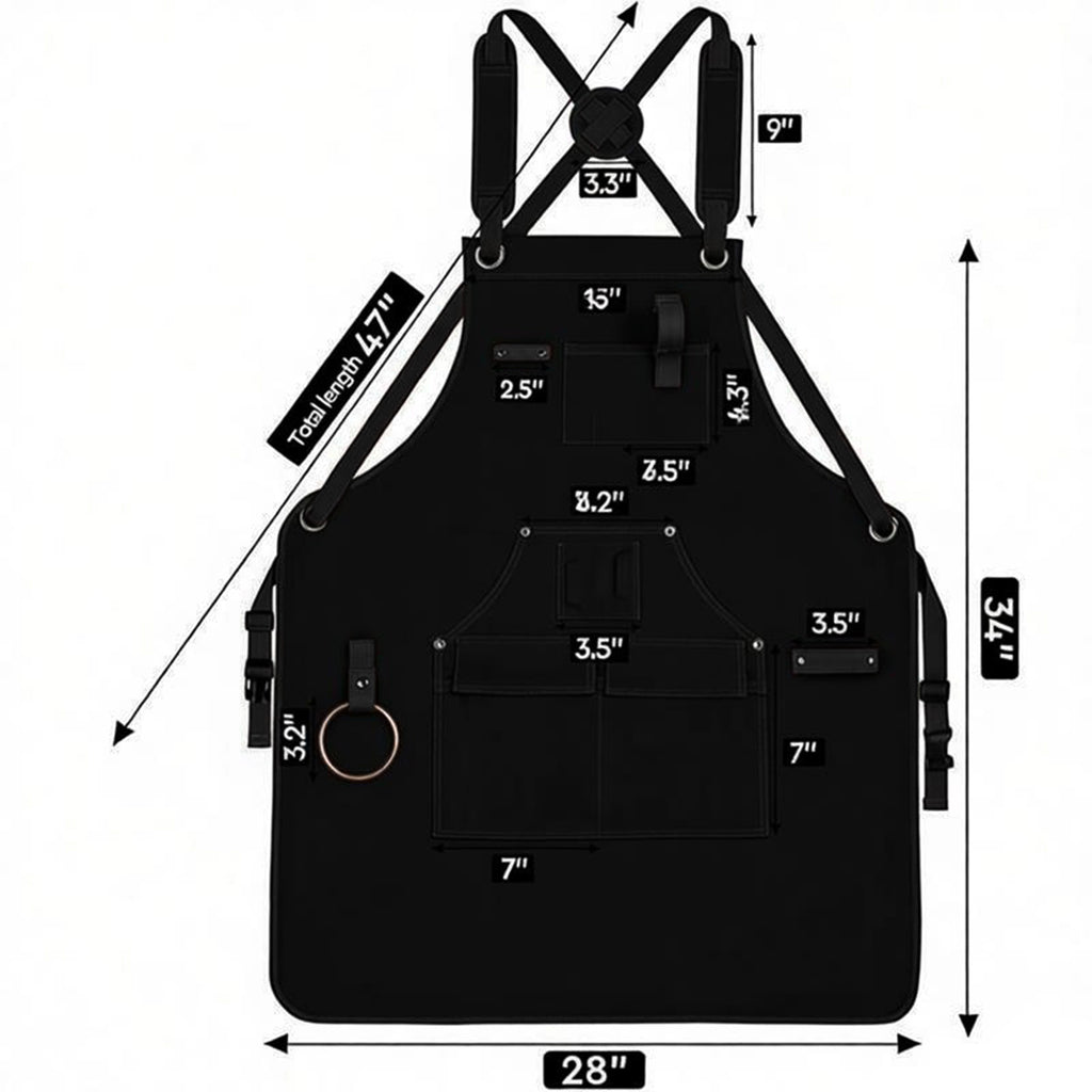 Anna-Kaci Full Coverage Work Apron with Multi Pocket Storage Canvas Utility Apron for Workshop Gardening