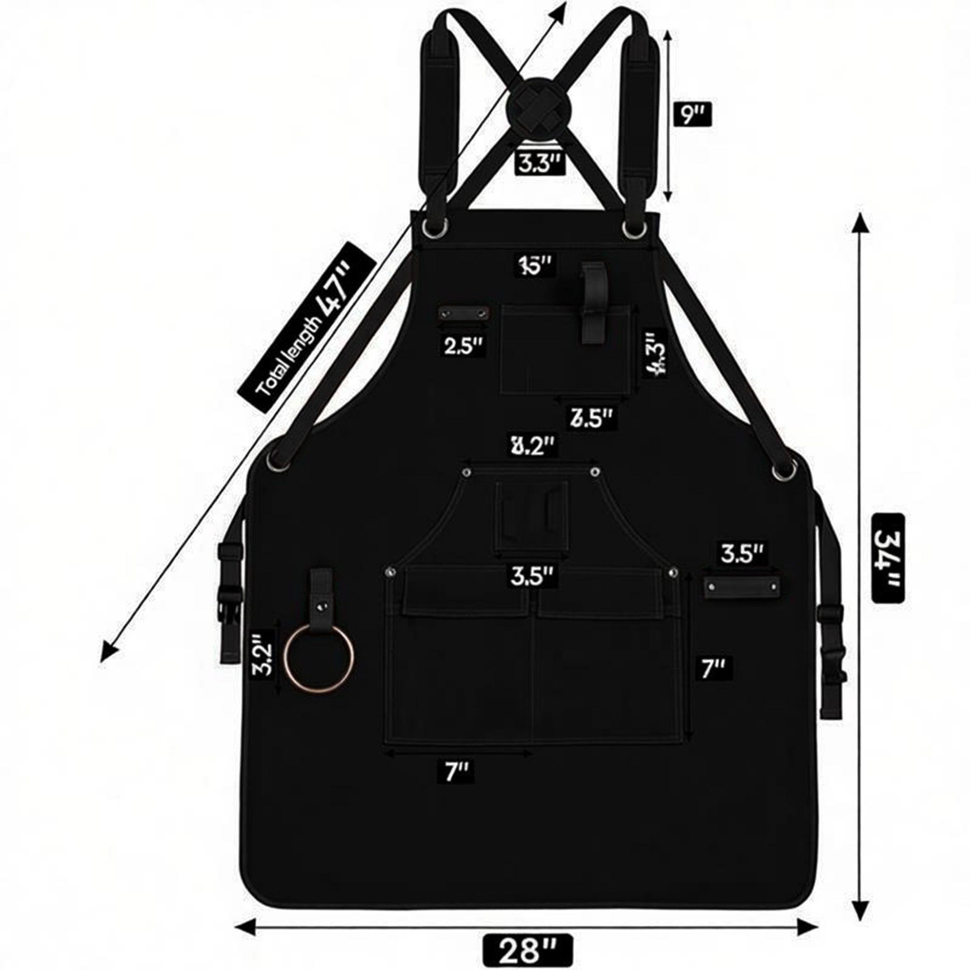 Anna-Kaci Full Coverage Work Apron with Multi Pocket Storage Canvas Utility Apron for Workshop Gardening