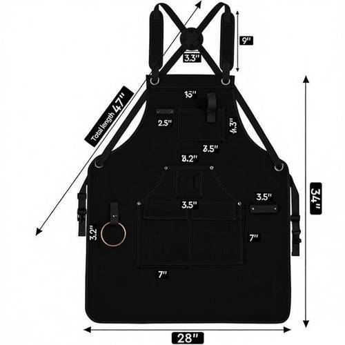 Anna-Kaci Full Coverage Work Apron with Multi Pocket Storage Canvas Utility Apron for Workshop Gardening