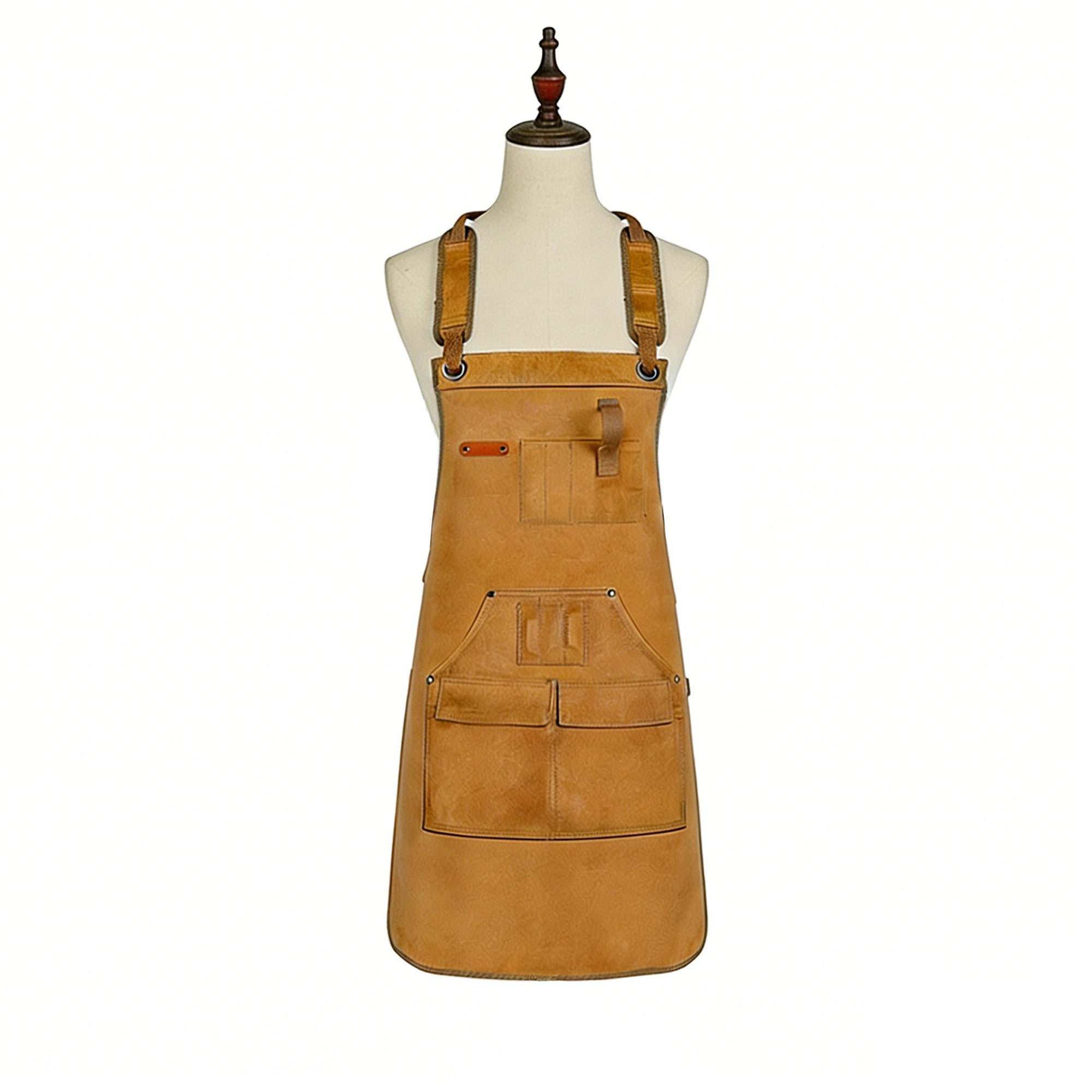 Anna-Kaci Full Coverage Work Apron with Multi Pocket Storage Canvas Utility Apron for Workshop Gardening