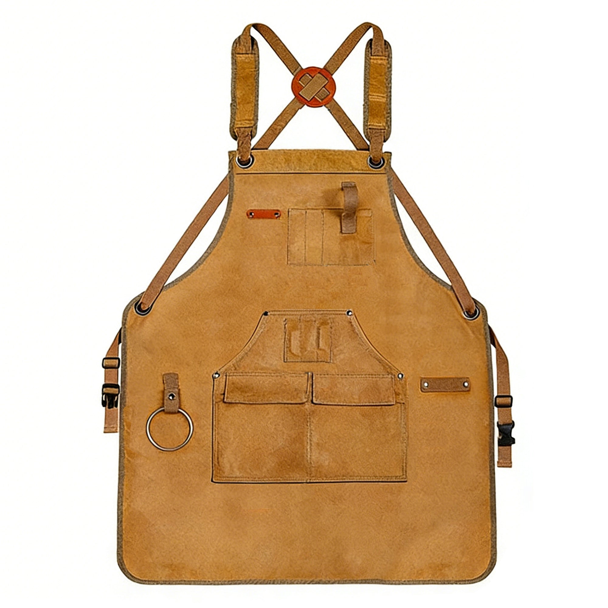Anna-Kaci Full Coverage Work Apron with Multi Pocket Storage Canvas Utility Apron for Workshop Gardening