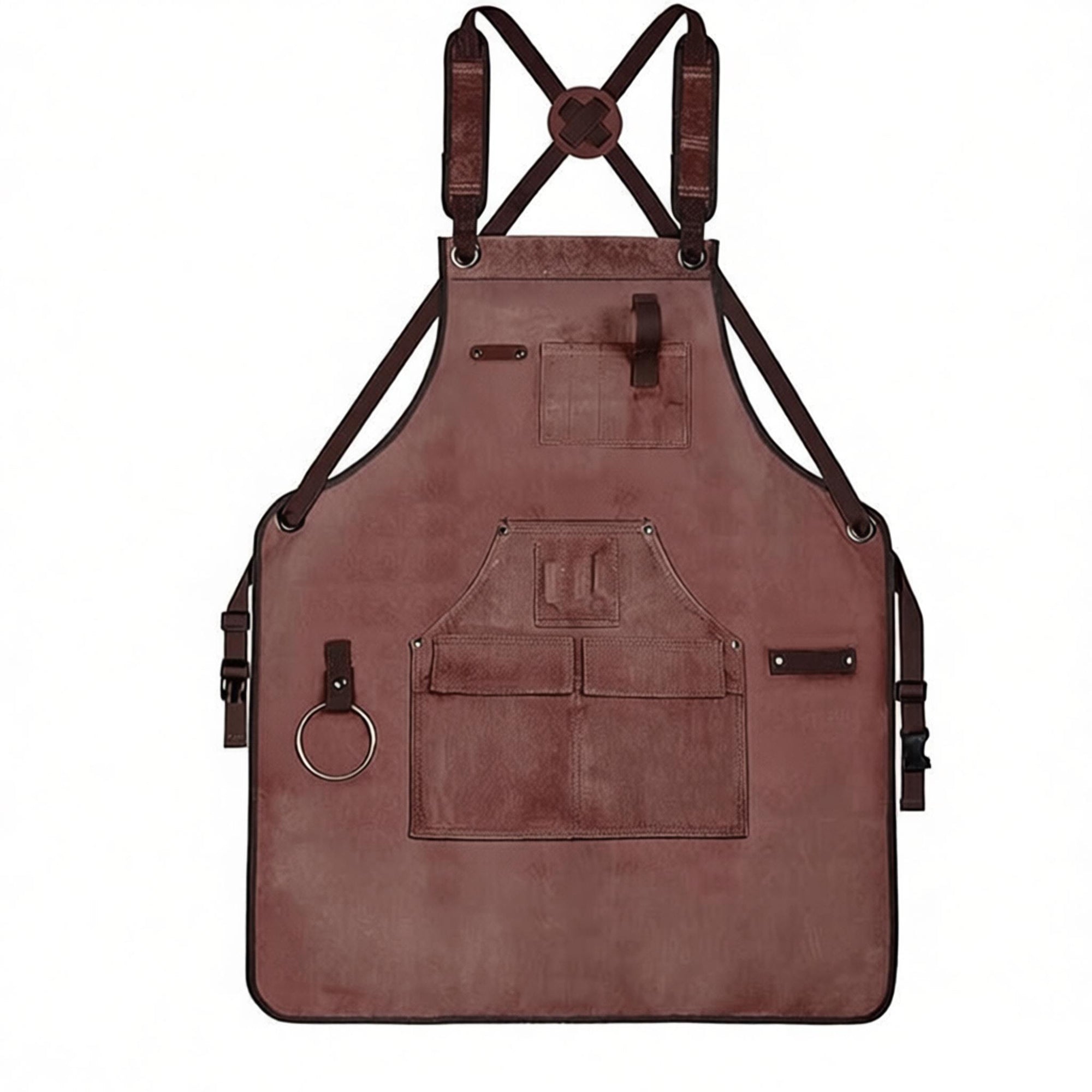 Anna-Kaci Full Coverage Work Apron with Multi Pocket Storage Canvas Utility Apron for Workshop Gardening