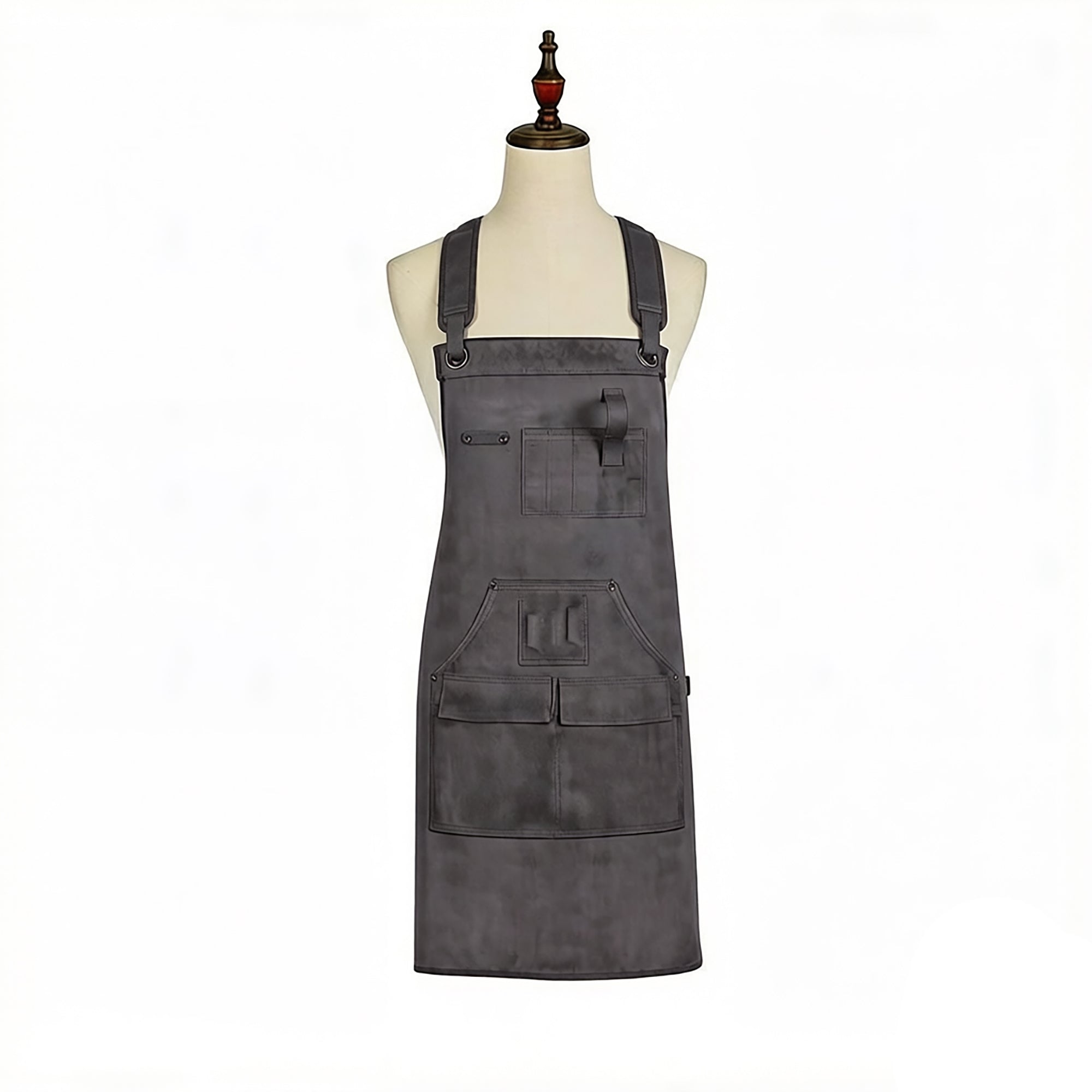Anna-Kaci Full Coverage Work Apron with Multi Pocket Storage Canvas Utility Apron for Workshop Gardening