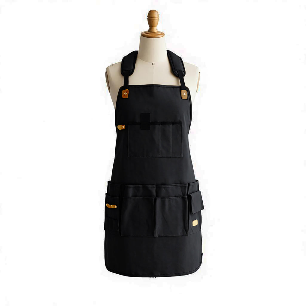 Anna-Kaci Canvas Work Apron with Multiple Tool Pockets Utility Apron for Workshop Kitchen Gardening