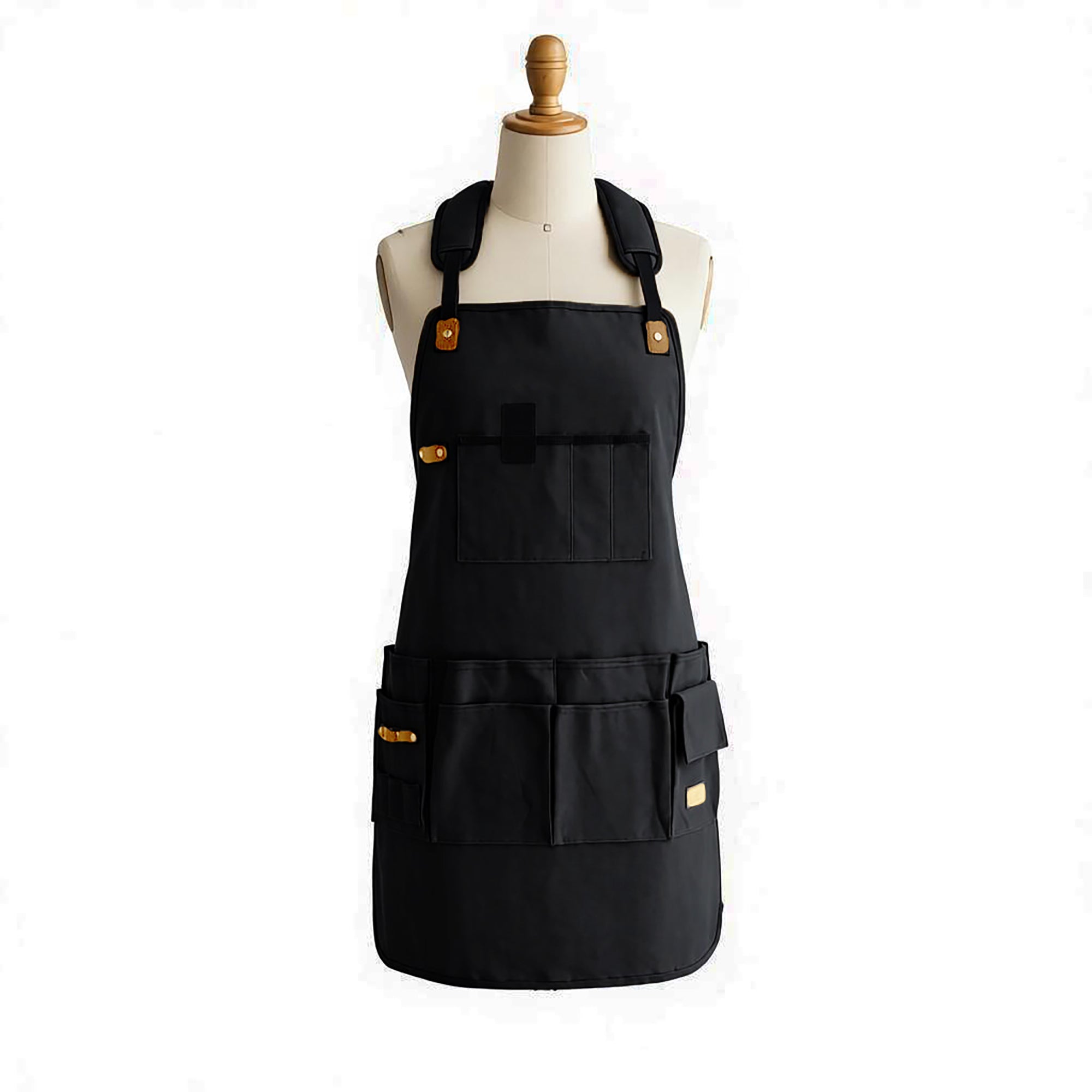 Anna-Kaci Canvas Work Apron with Multiple Tool Pockets Utility Apron for Workshop Kitchen Gardening