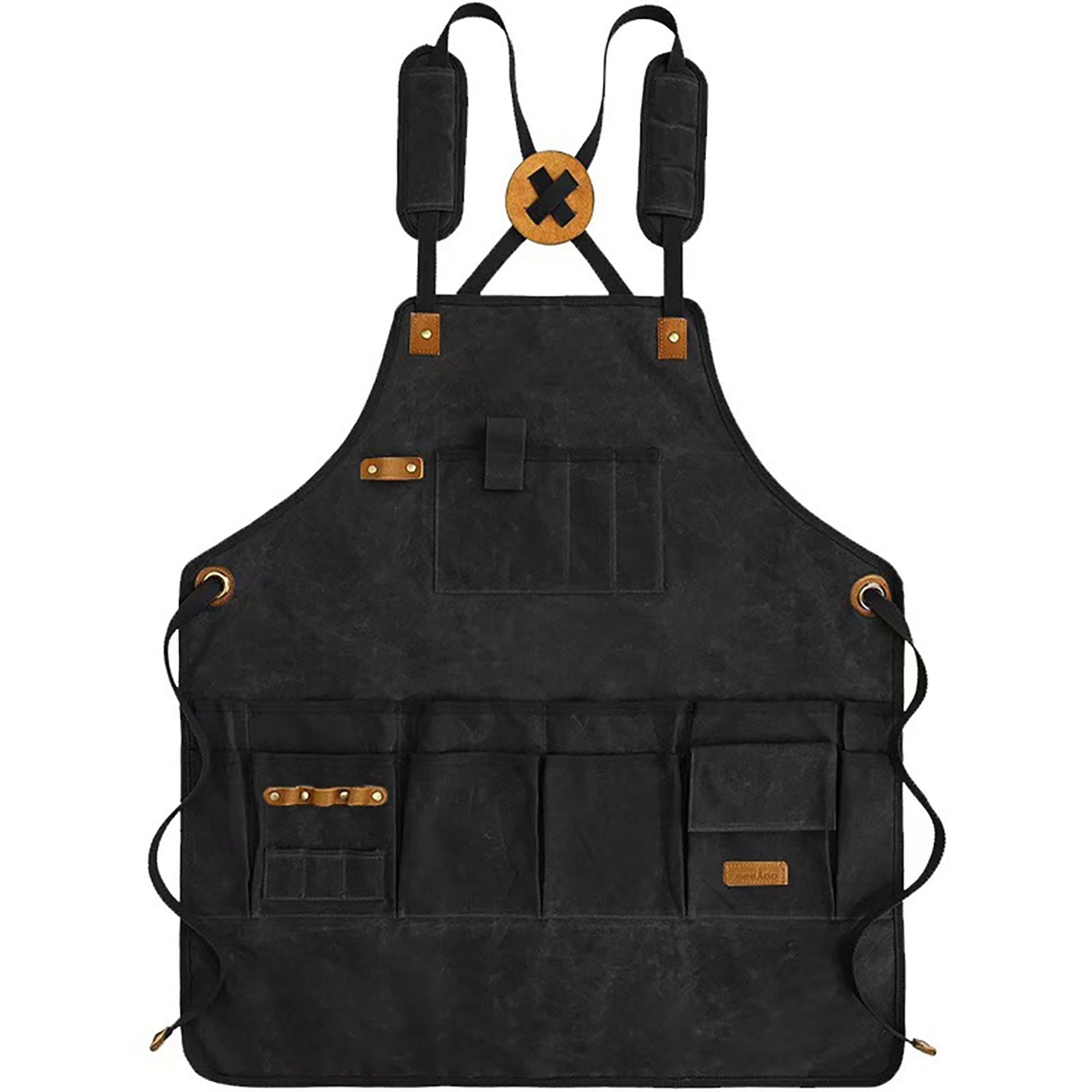 Anna-Kaci Canvas Work Apron with Multiple Tool Pockets Utility Apron for Workshop Kitchen Gardening